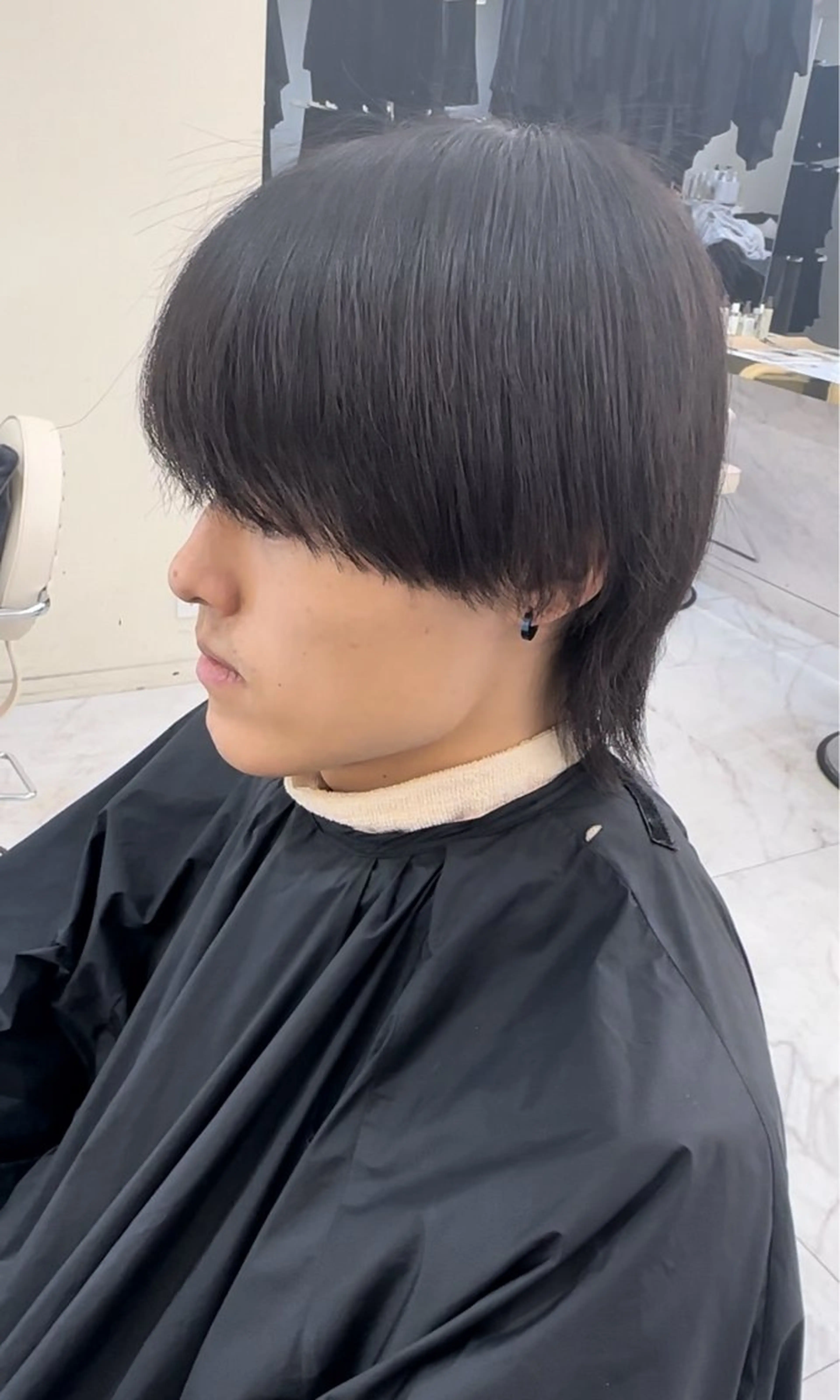 ショート カラー メンズ センターパート マッシュ マッシュヘア 縮毛矯正 カット 縮毛矯正 メンズ/心斎橋/ Momoka💎🫧のヘアスタイル