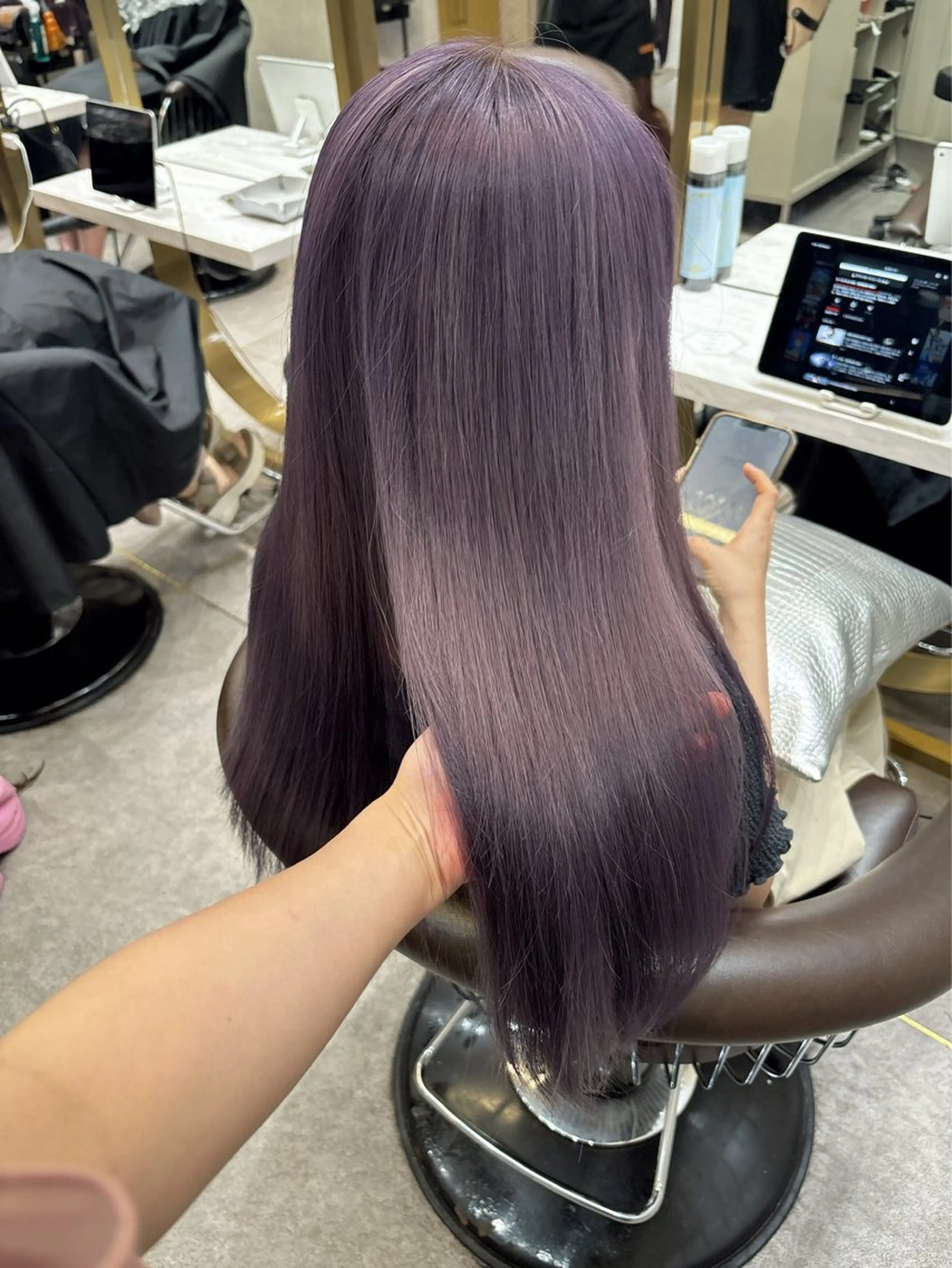 ミディアム ヘアカラー rina／ベージュ ワンホン/韓国ヘアのヘアスタイル