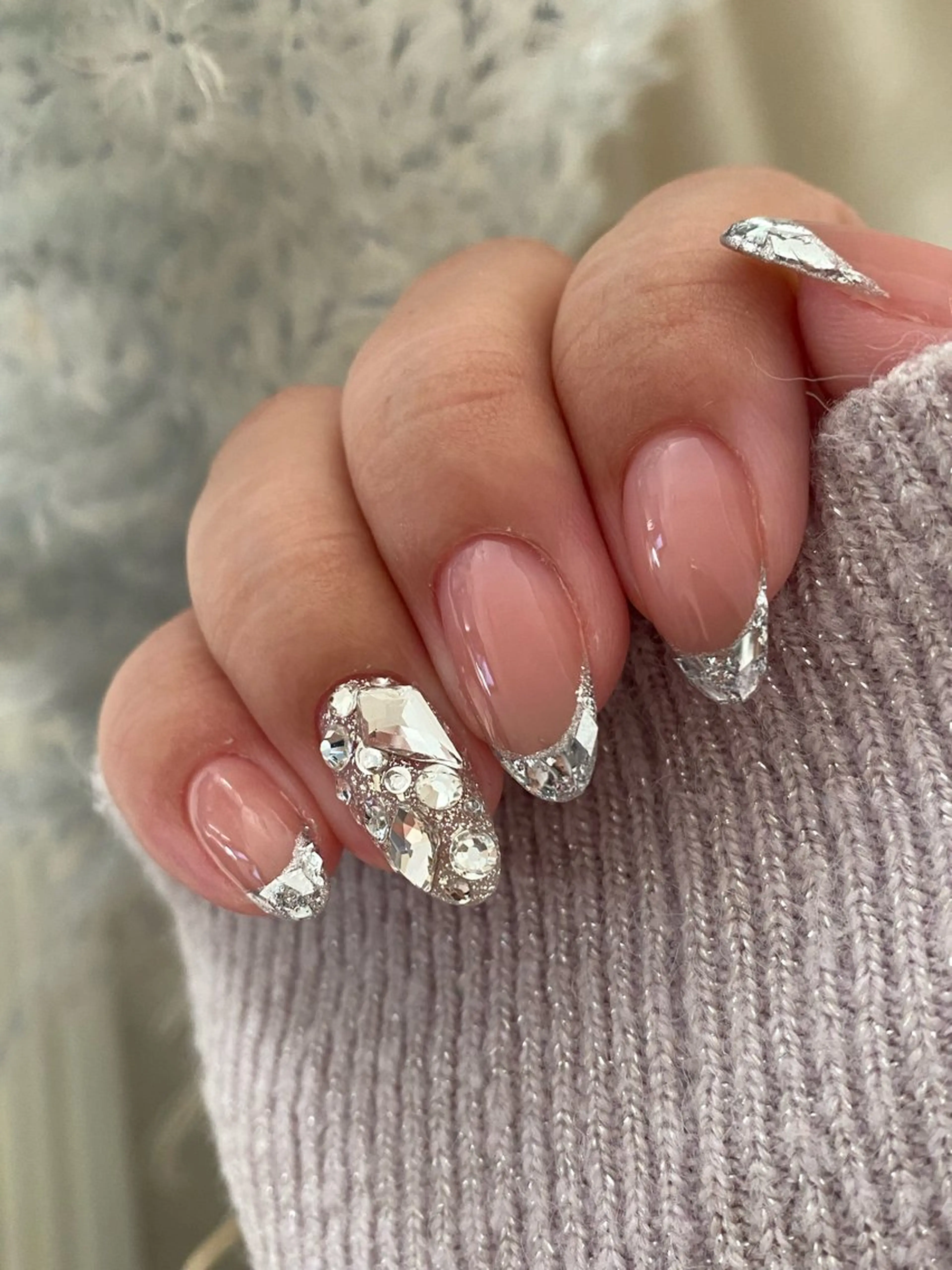 ネイル フレンチネイル キラキラネイル 大人キレイ 𝑁𝑖𝑥𝑖𝑠のネイルデザイン