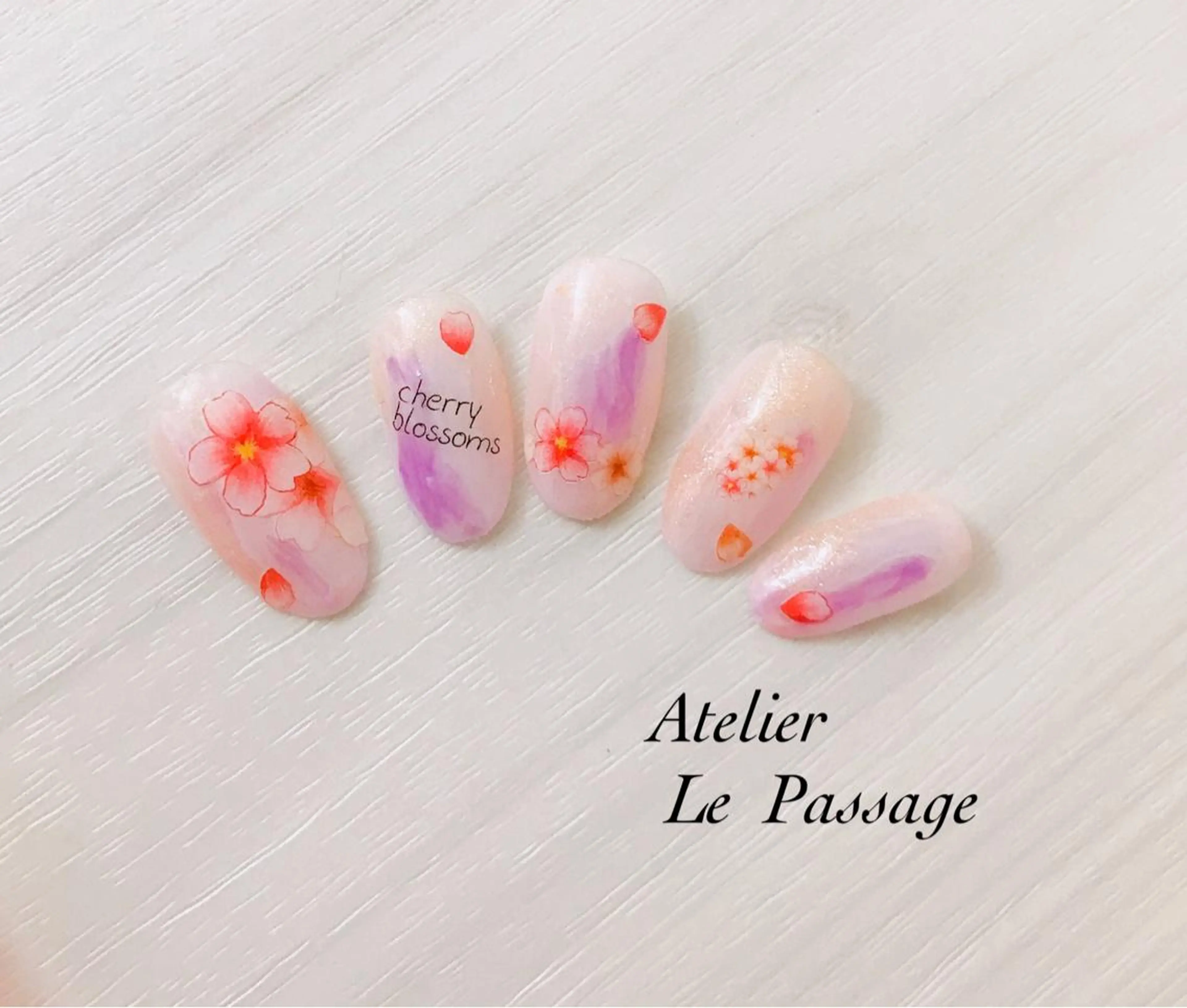 ネイル 桜ネイル 入学式 フラワーネイル ジェルネイル パラジェル Atelier Le Passage所属・h nakatsukaのネイルデザイン