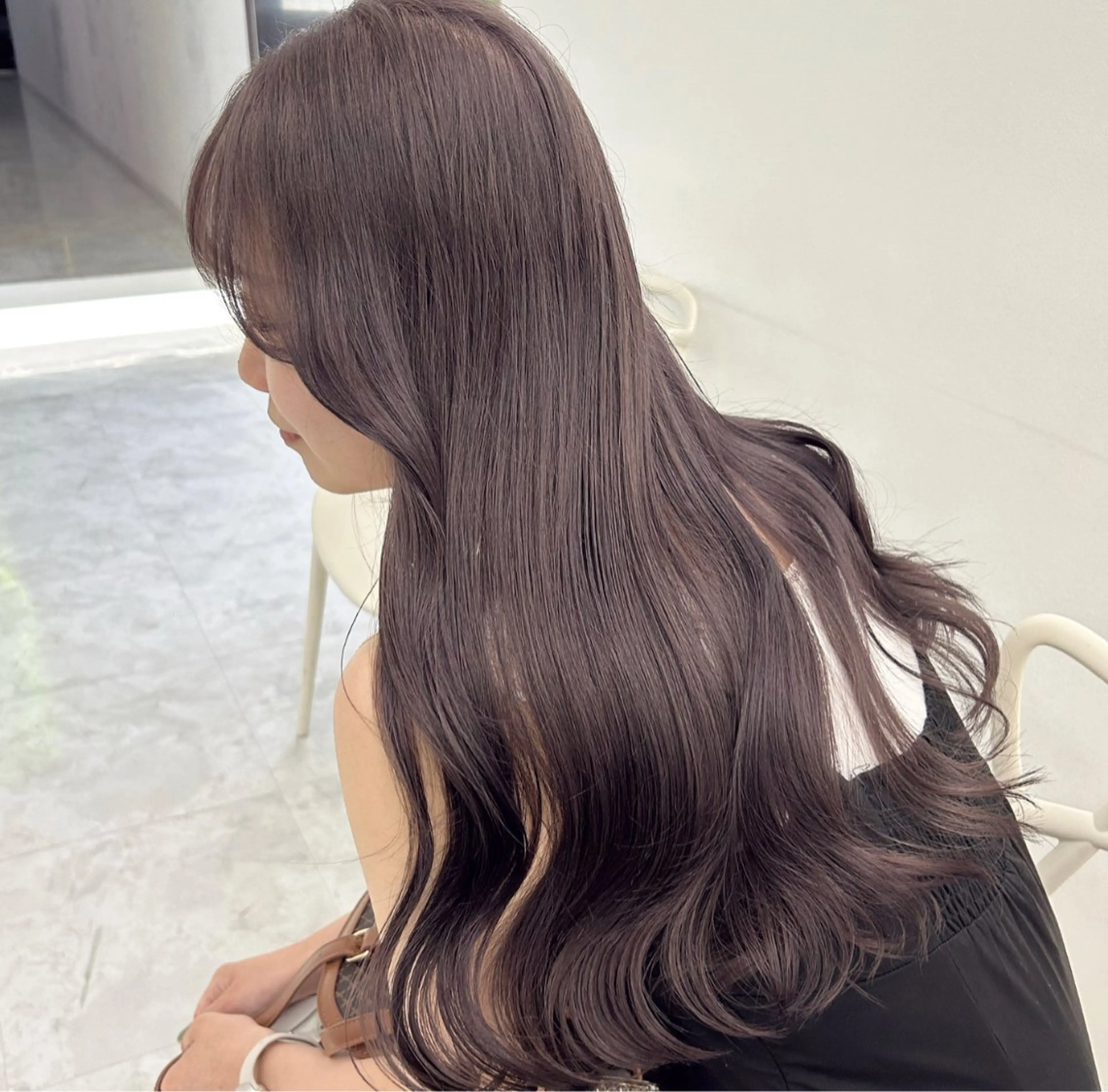 ロング ヘアカラー トリートメント 淡色ラベンダー♡ ニーナ🎀🦙のヘアスタイル