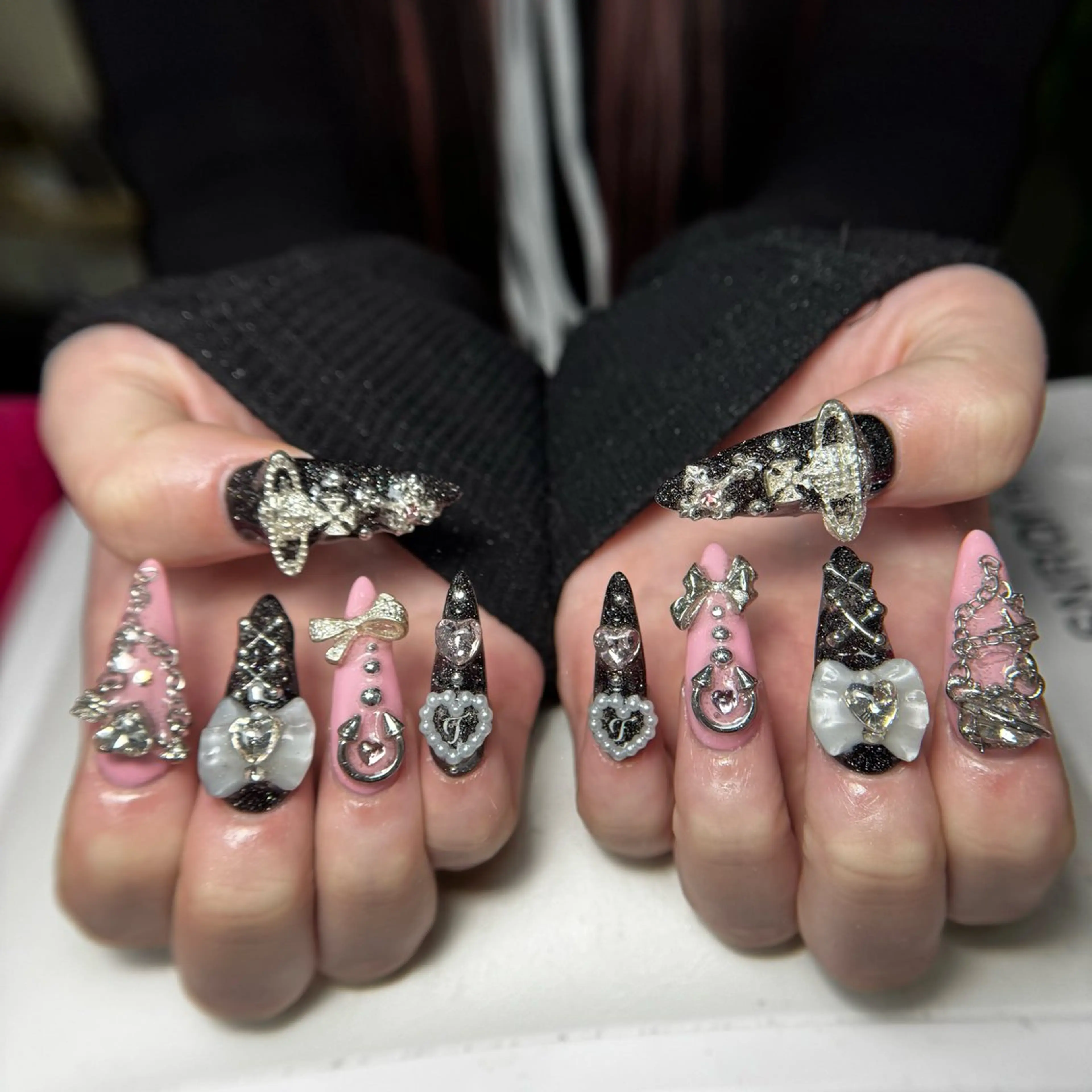 ネイル オーロラネイル 長さ出し フラッシュネイル フレンチネイル ジェルネイル ハンドネイル KITTY_NAILS所属・KITTY nailsのネイルデザイン