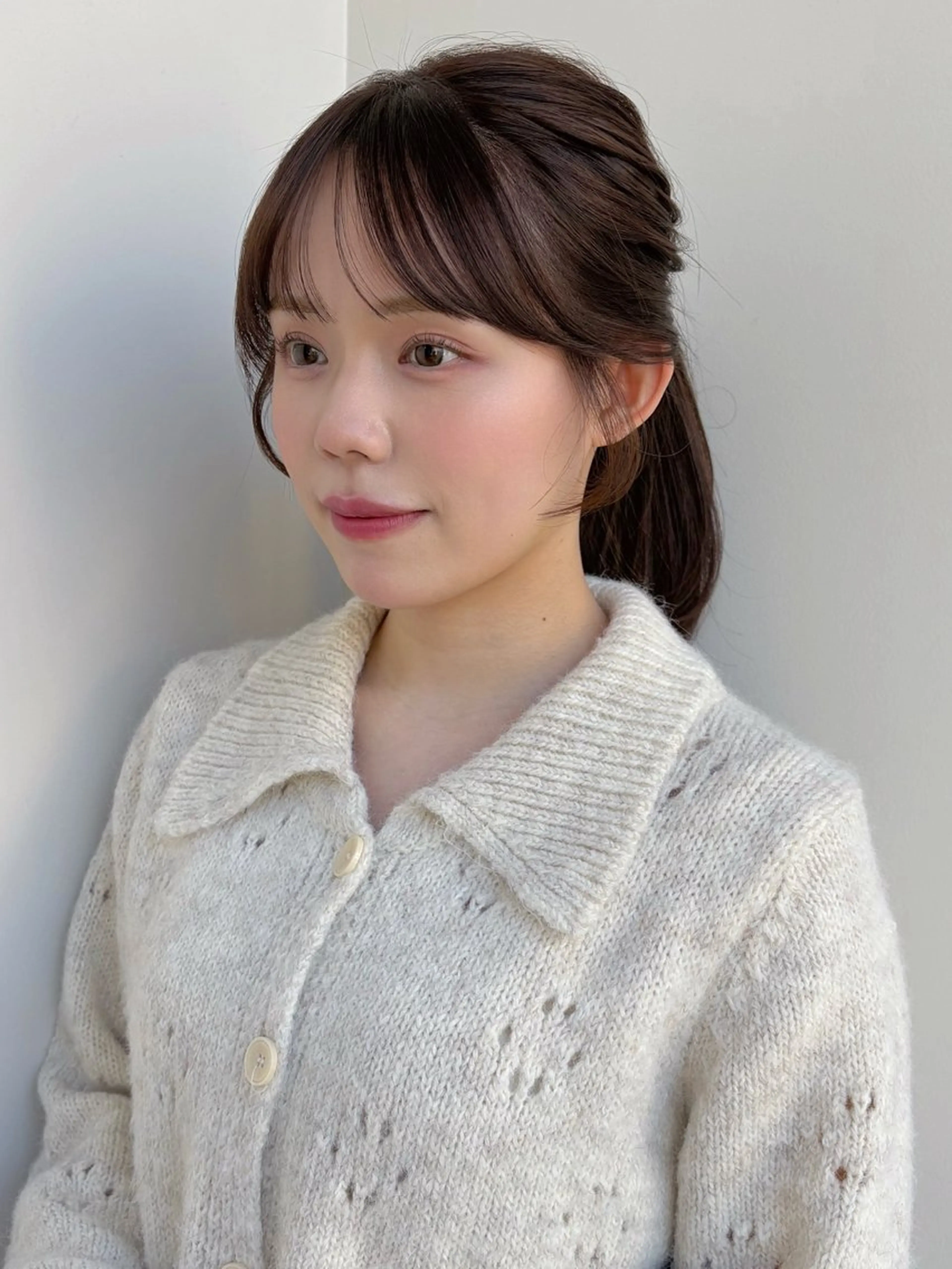 ミディアム カット ヘアカラー 似合わせ/ベージュ /レイヤー/りほ🤍のヘアスタイル