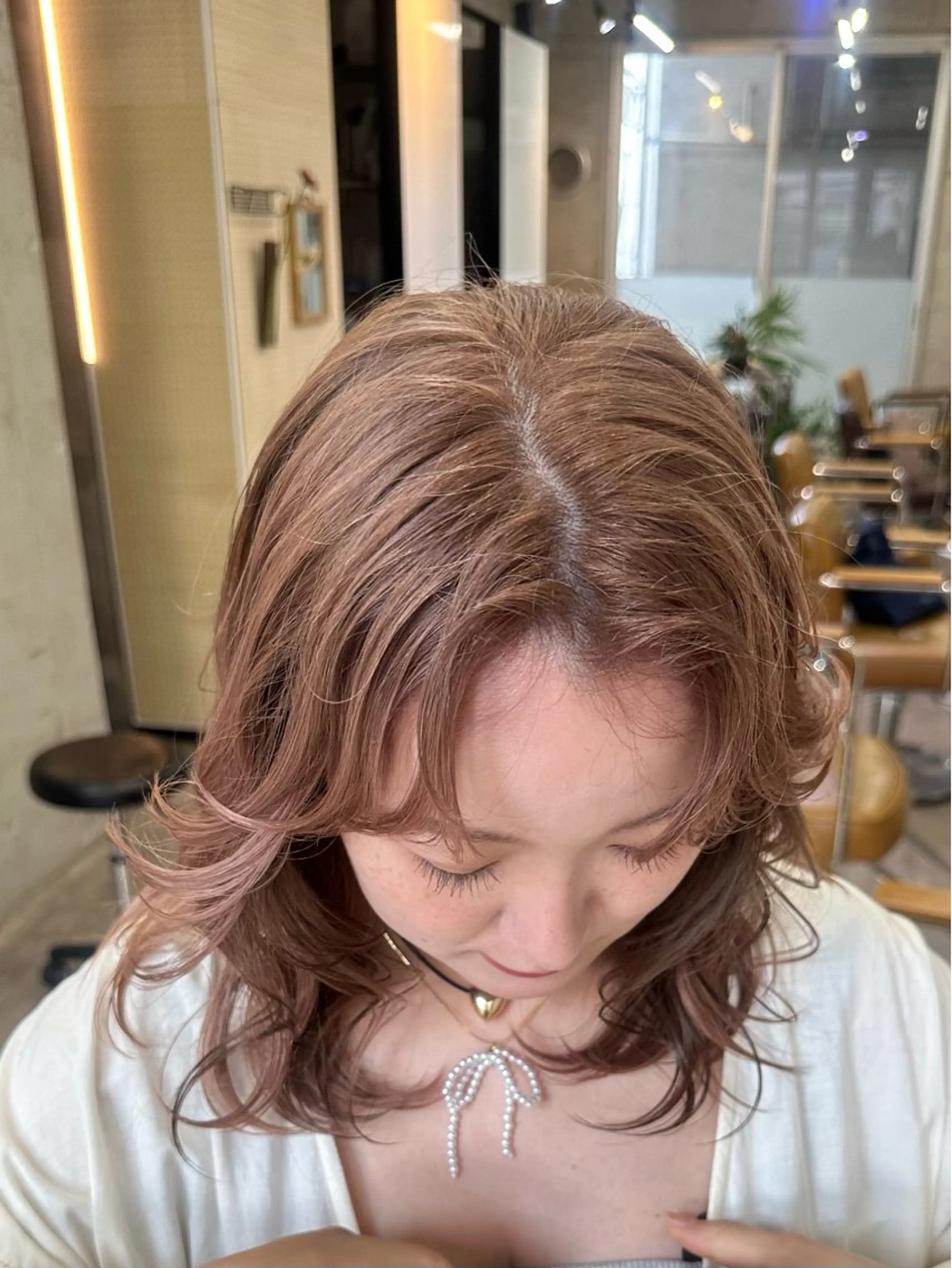 ミディアム カラー ベージュカラー ブリーチ ブラウンカラー ケアブリーチ グレージュ カット ヘアカラー トリートメント レイヤーカット💫 ／HARUKA🎀のヘアスタイル