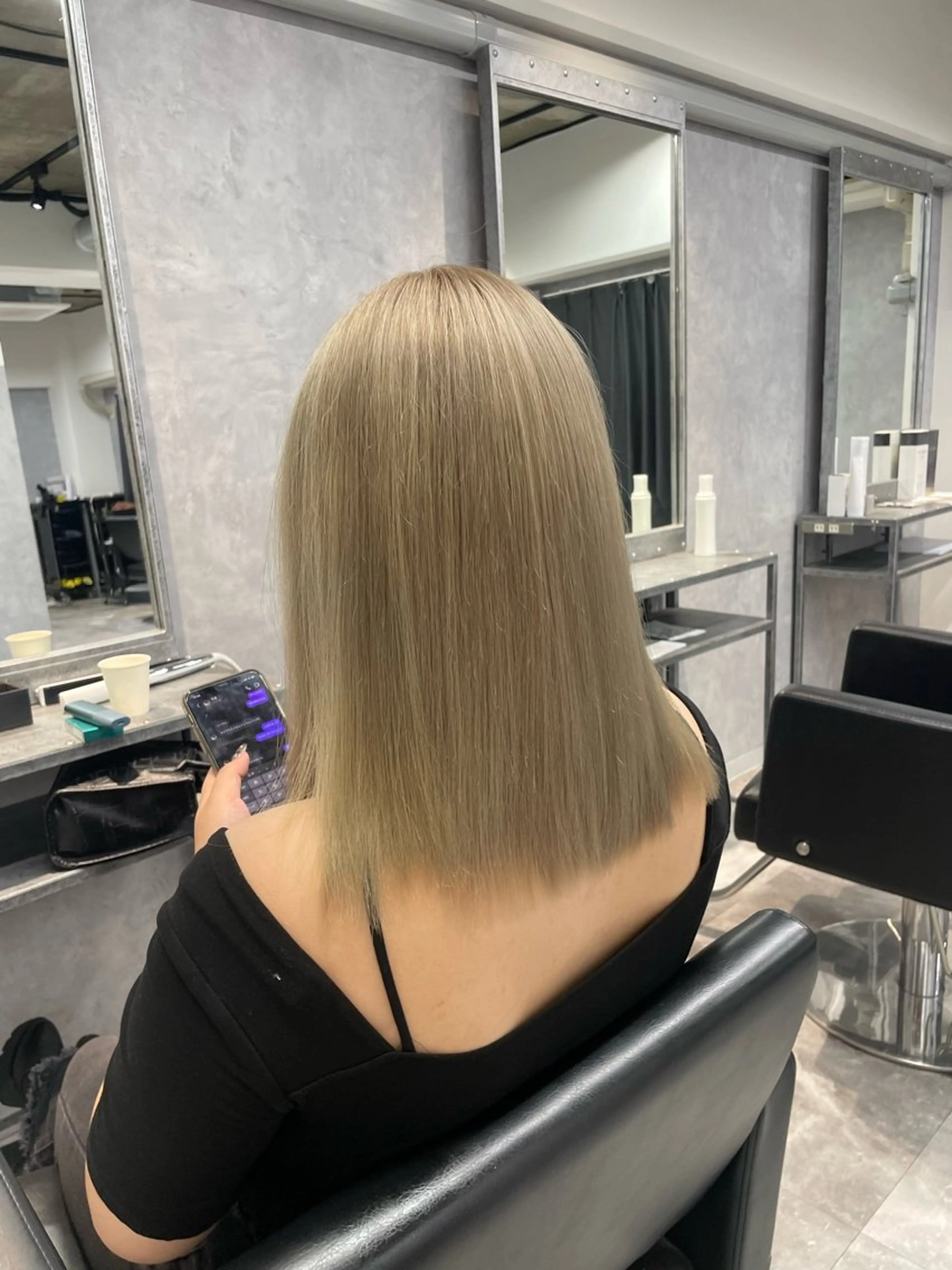 ミディアム カラー ヘアカラー mimiiy fukaのヘアスタイル