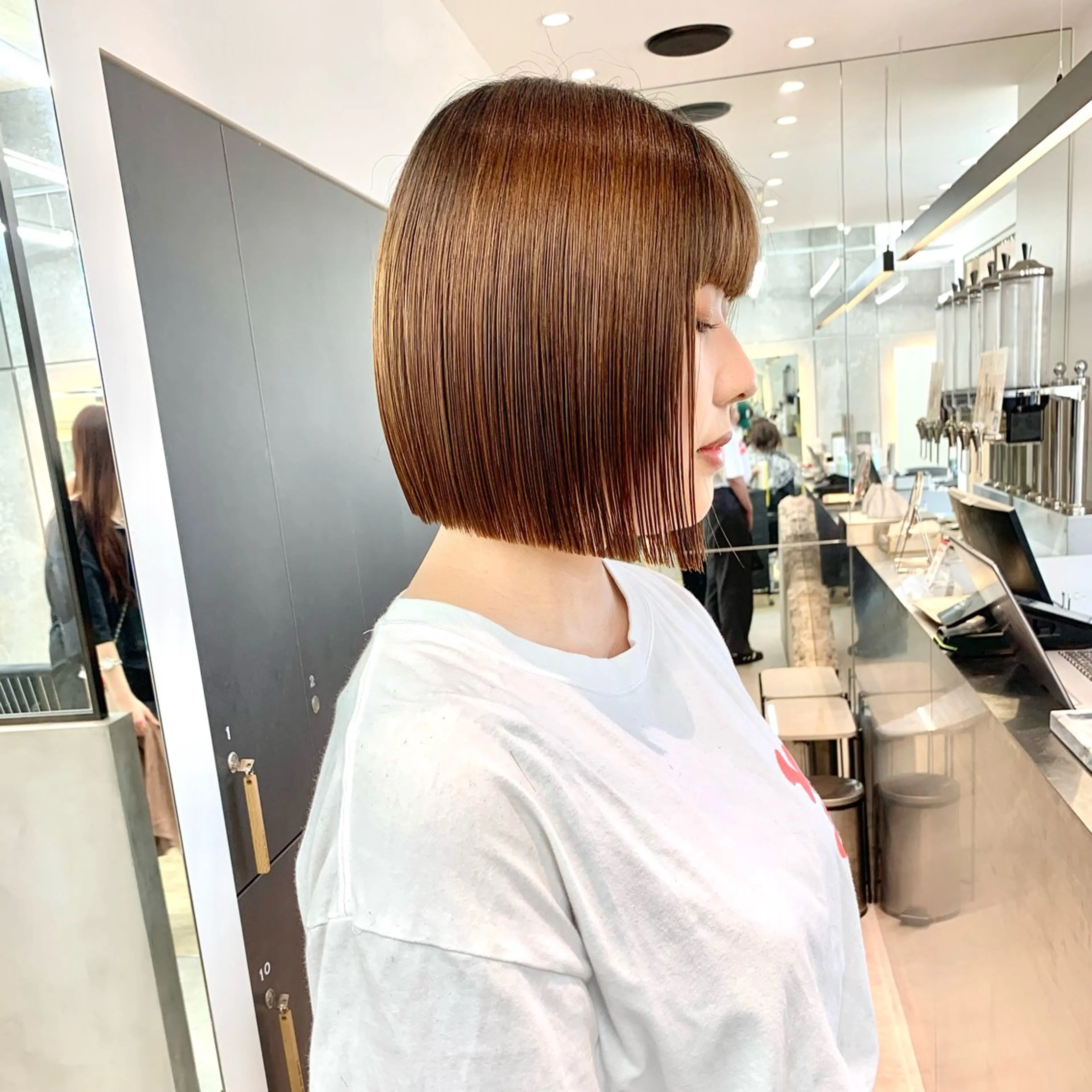 ミディアム 縮毛矯正/韓国ヘア /ブリーチ/柴山のヘアスタイル
