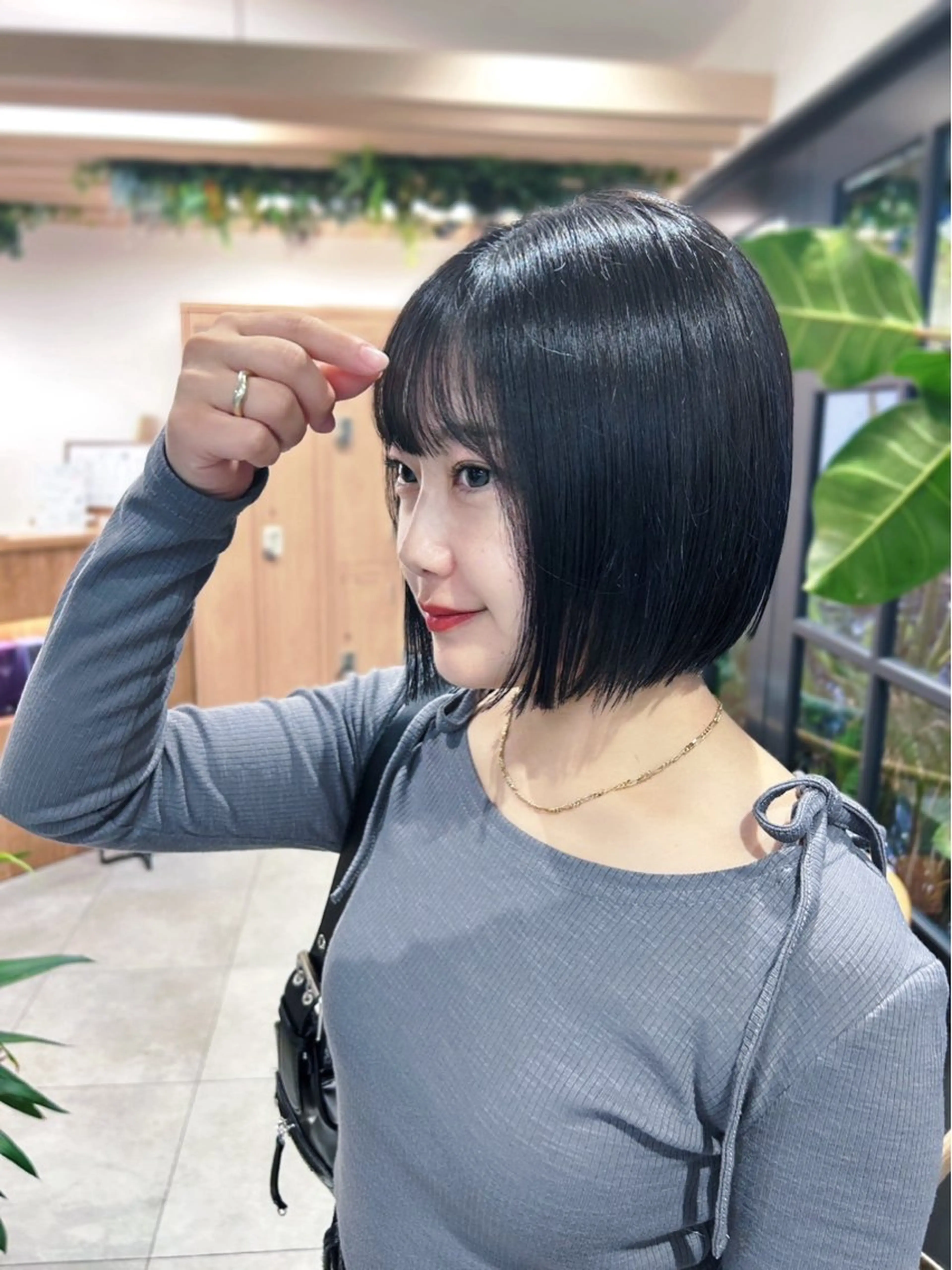 ミディアム 切りっぱなしボブ ボブ 🪽ナチュラルヘア＊ 大下唯奈🪽🫧のヘアスタイル