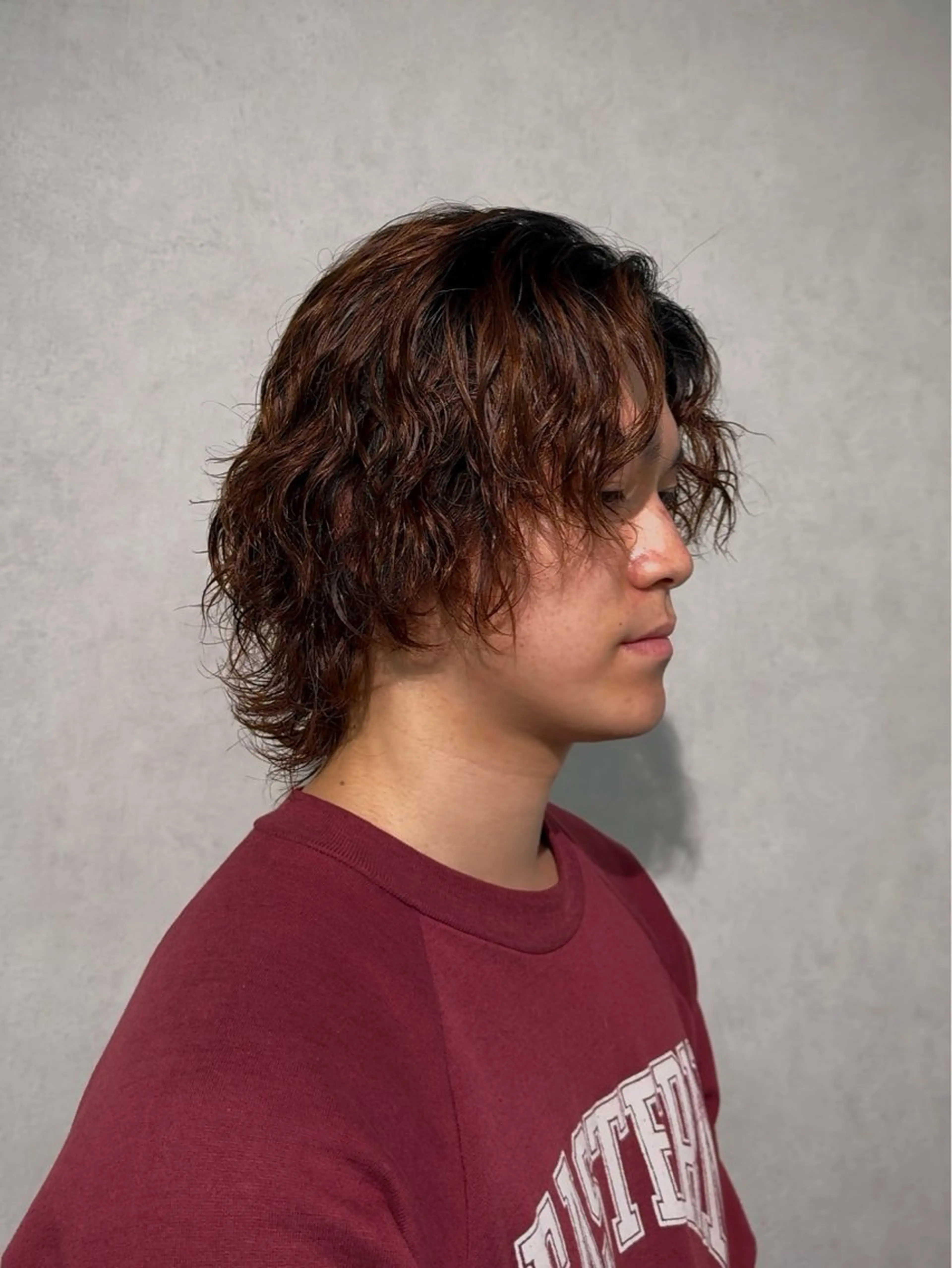 ミディアム パーマ メンズ ミディアムパーマ メンズブリーチ メンズパーマ X メンズ特化/ 中村郁人のヘアスタイル