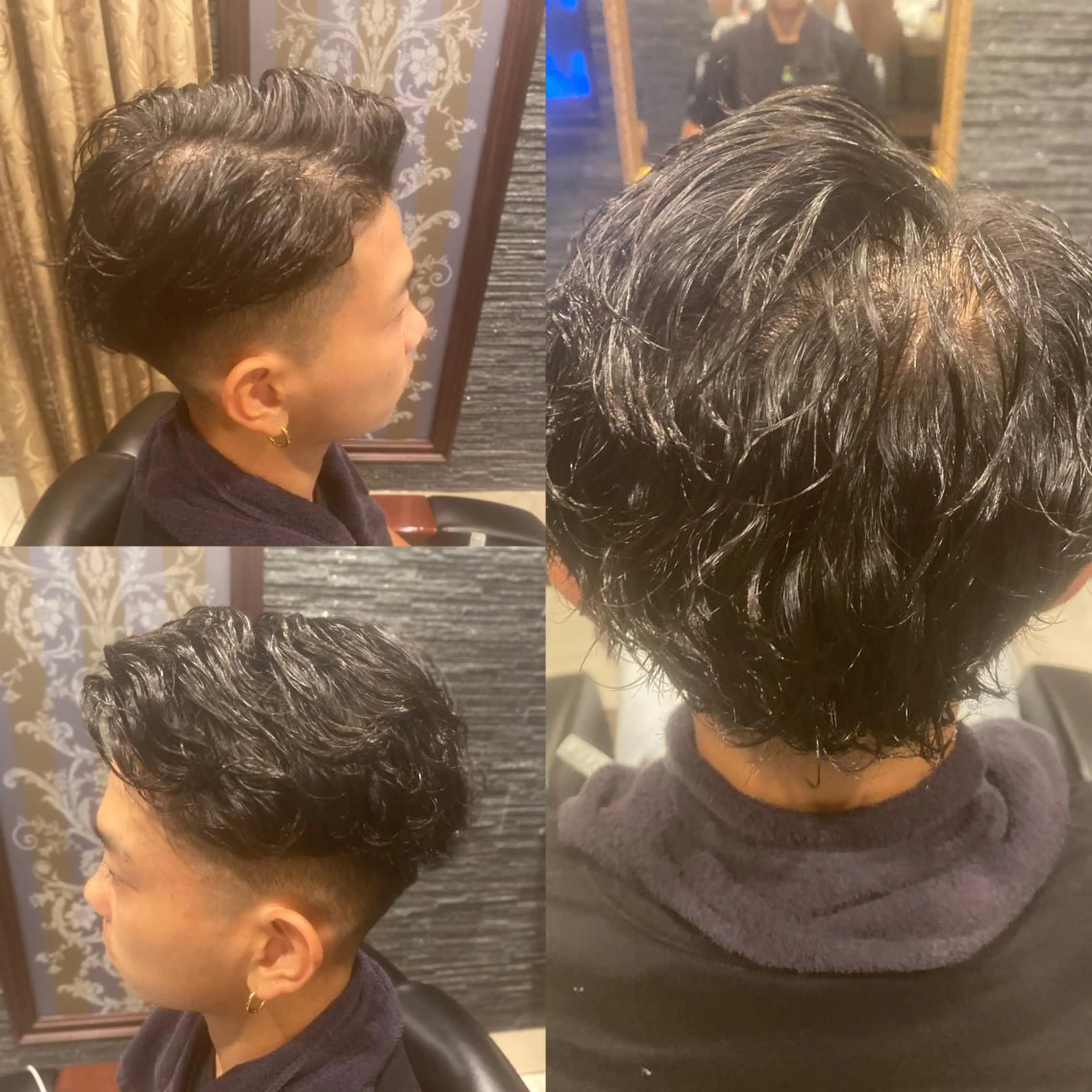 パーマ メンズ フェードカット メンズパーマ 菅野 綺華のヘアスタイル