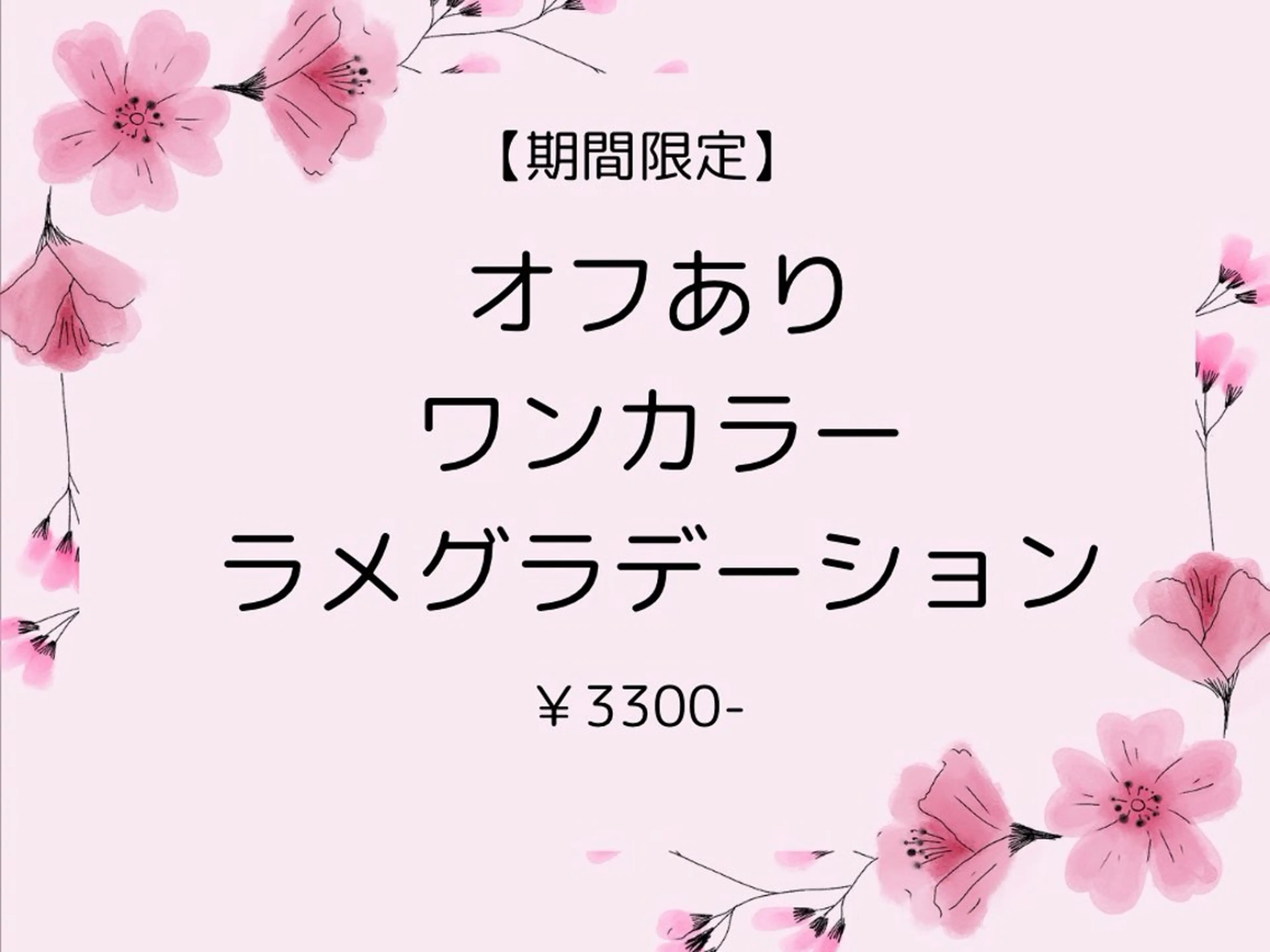 【期間限定】オフあり　ワンカラーorラメグラデーション　¥3300の写真