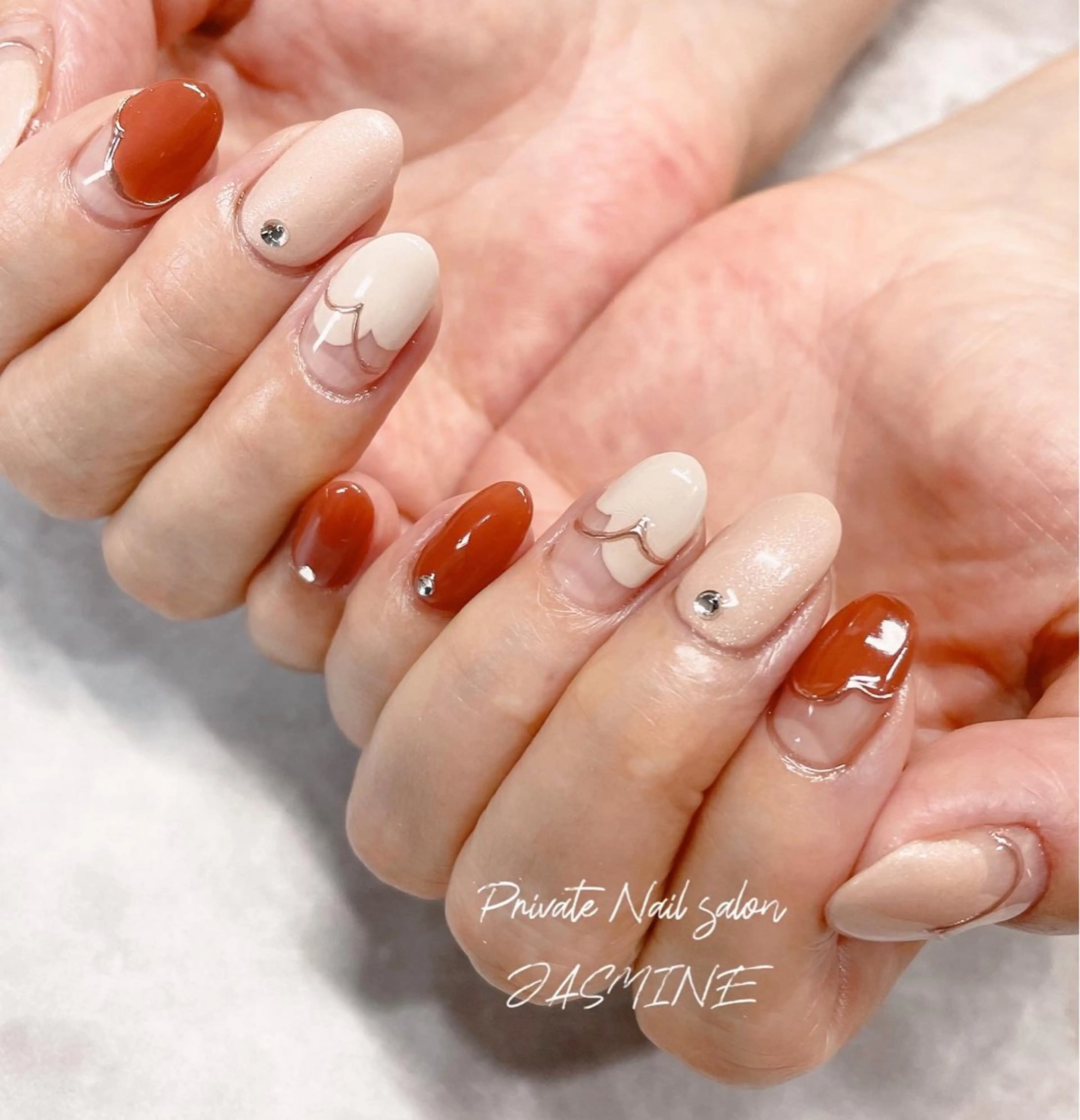 ネイル フレンチネイル ミラーネイル Nail salon JASMINEのネイルデザイン