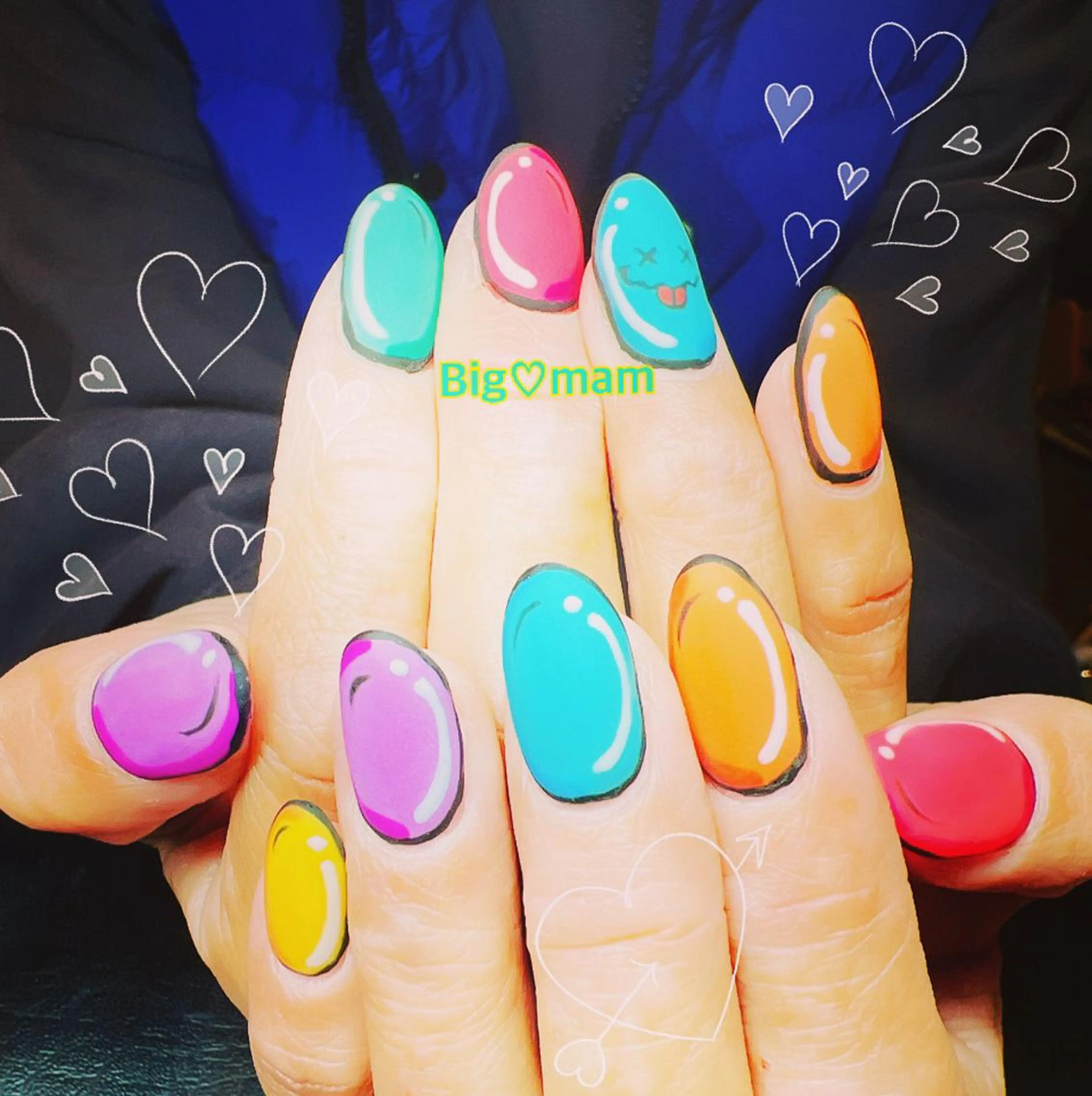 ネイル マットネイル ハンドネイル Big♡mam所属・Big♡mam （MAMI）のネイルデザイン