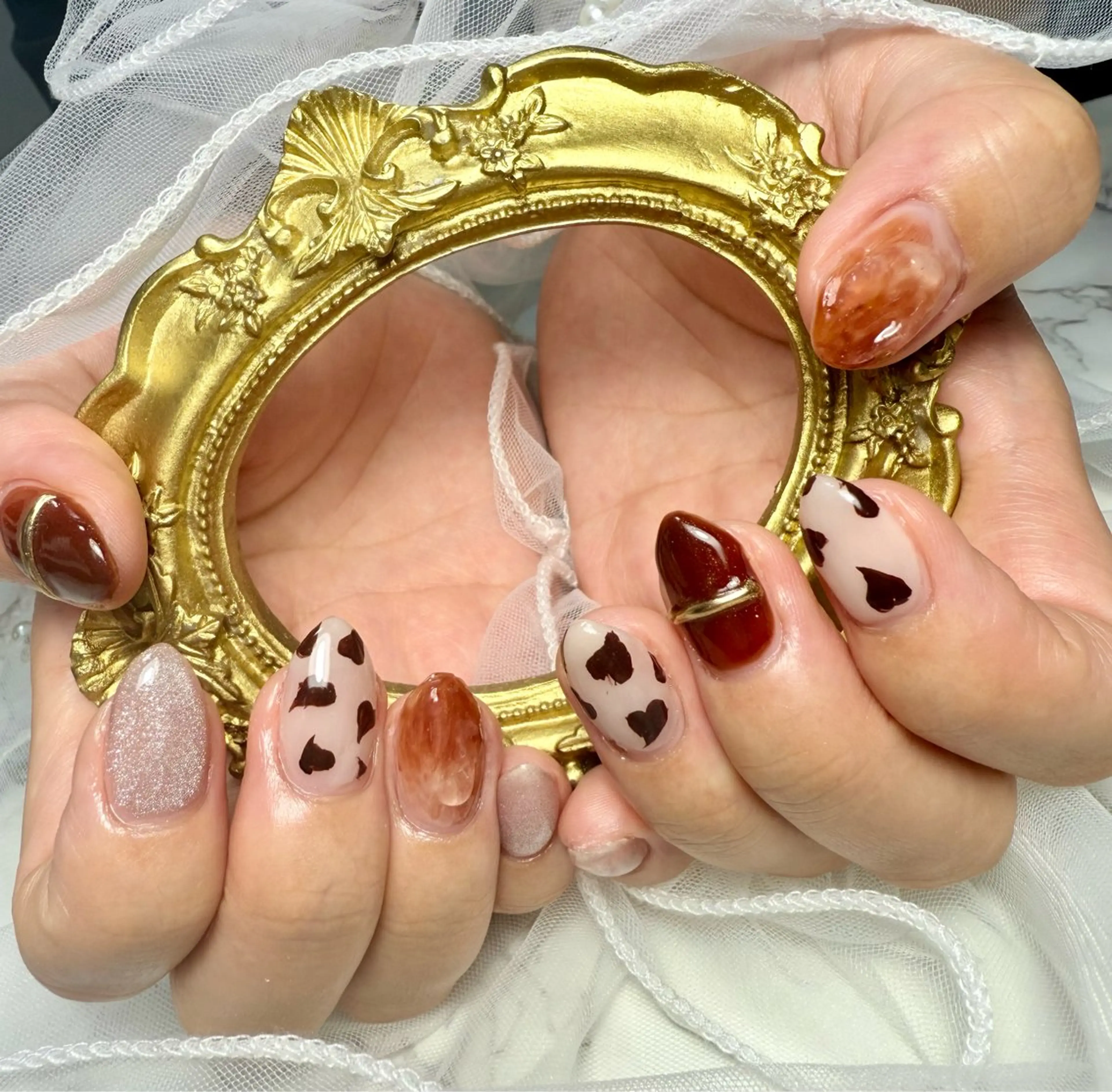 ネイル アートネイル チークネイル フレンチネイル ガラスフレンチ 氷ネイル・うるうるネイル M.N_ nailのネイルデザイン