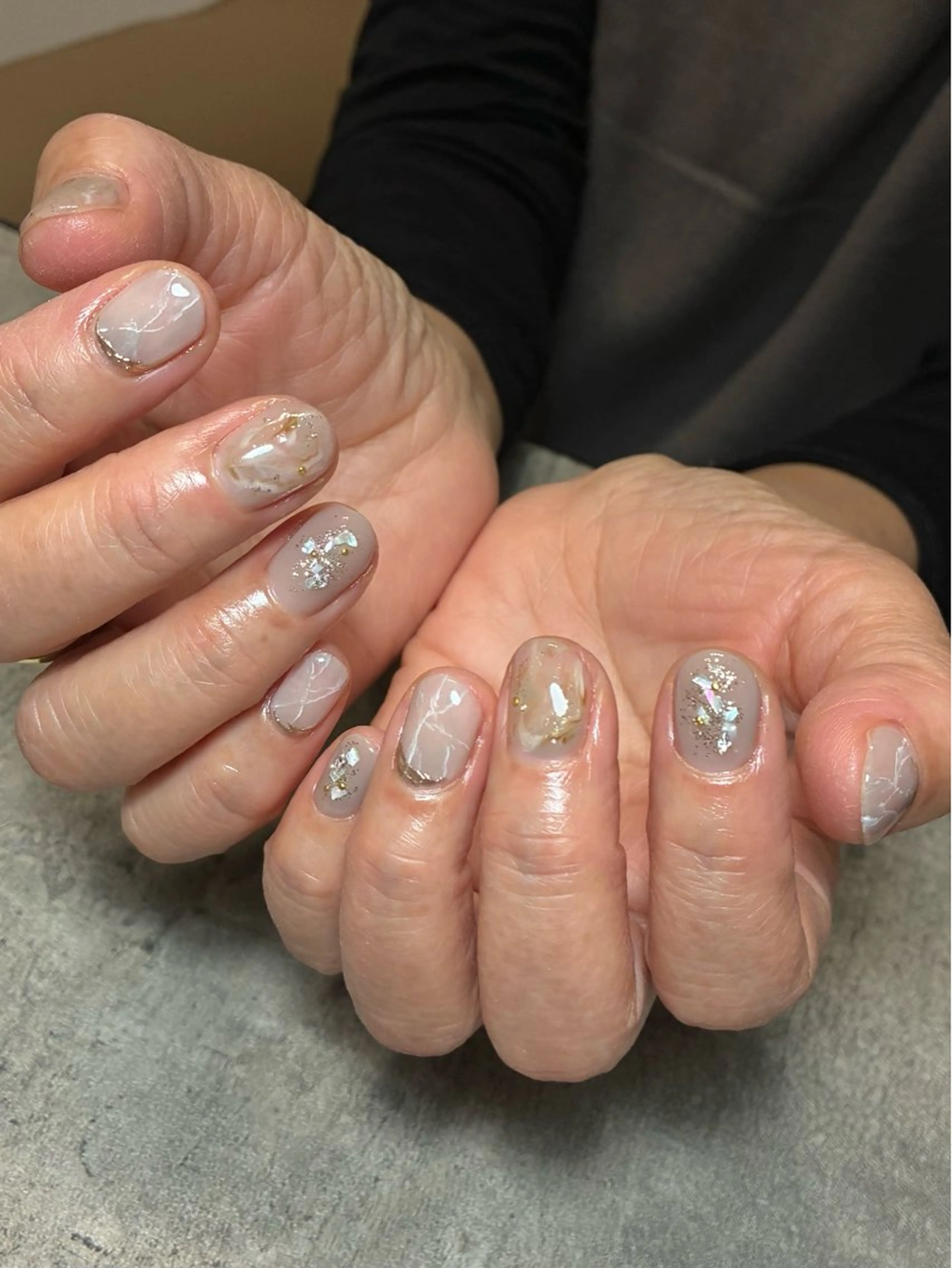 ネイル 大理石ネイル(マーブル) ニュアンスネイル ハンドネイル nail salon Lipine 新守山のネイルデザイン