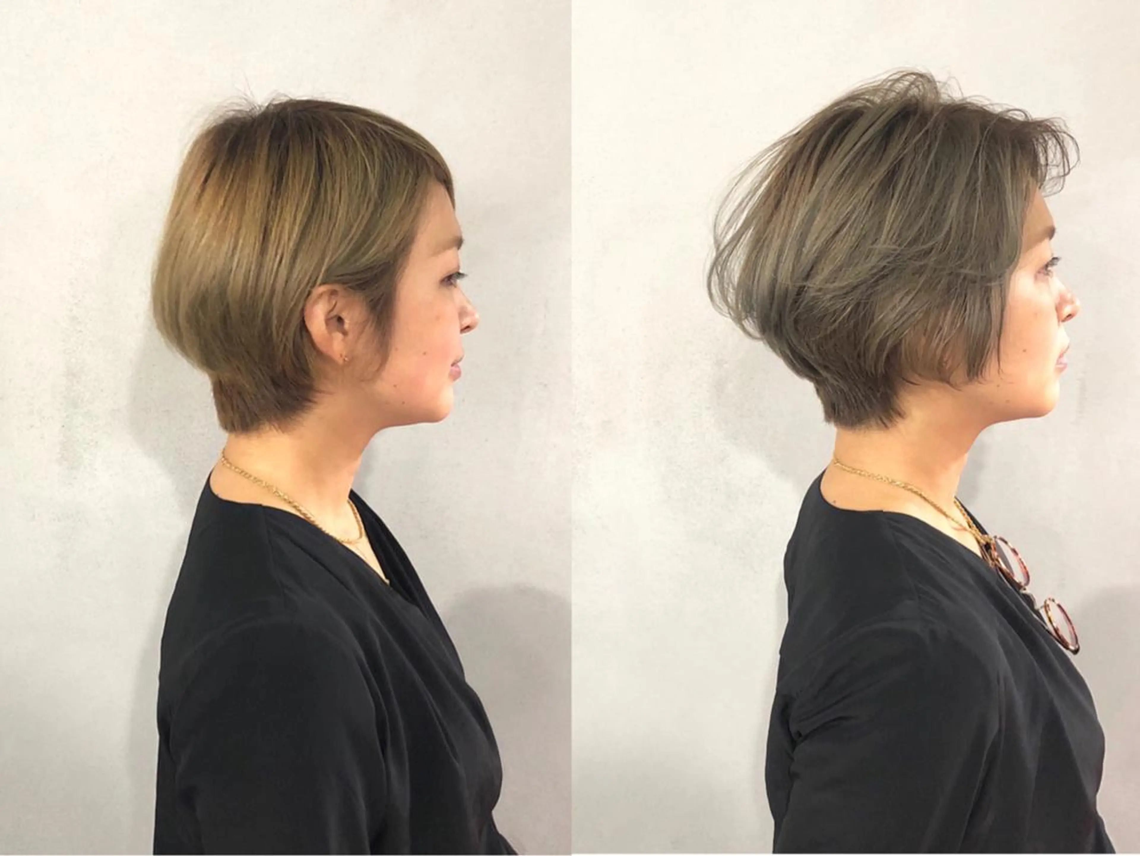 ショート カラー アッシュ シルバー シルバーアッシュ ショートヘア ボブ/ショート/ 白髪染め/メンズ葛西のヘアスタイル