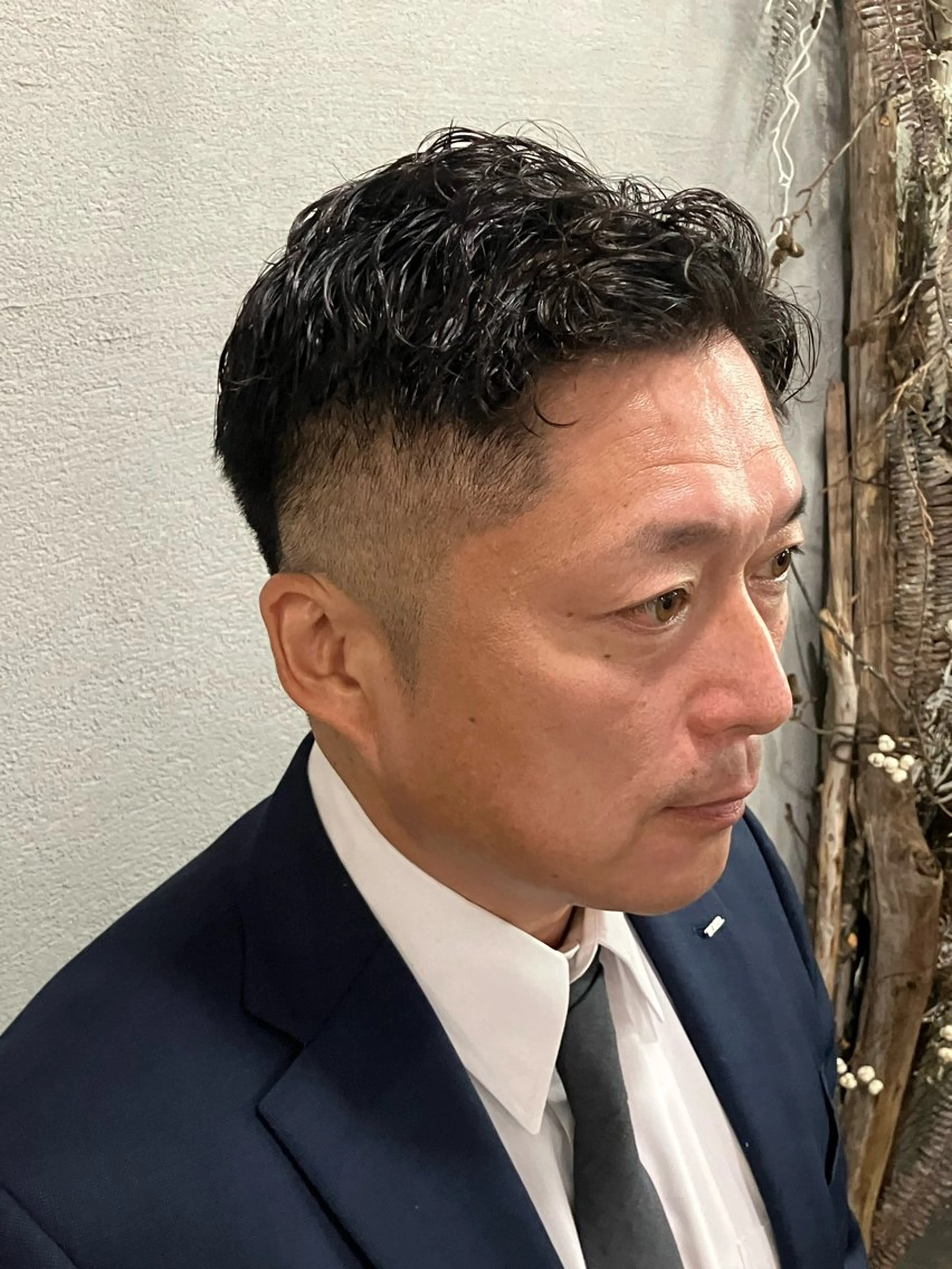 ショート パーマ メンズ ビジネス メンズパーマ 刈り上げ メンズ/ケアパーマ /hayashiのヘアスタイル