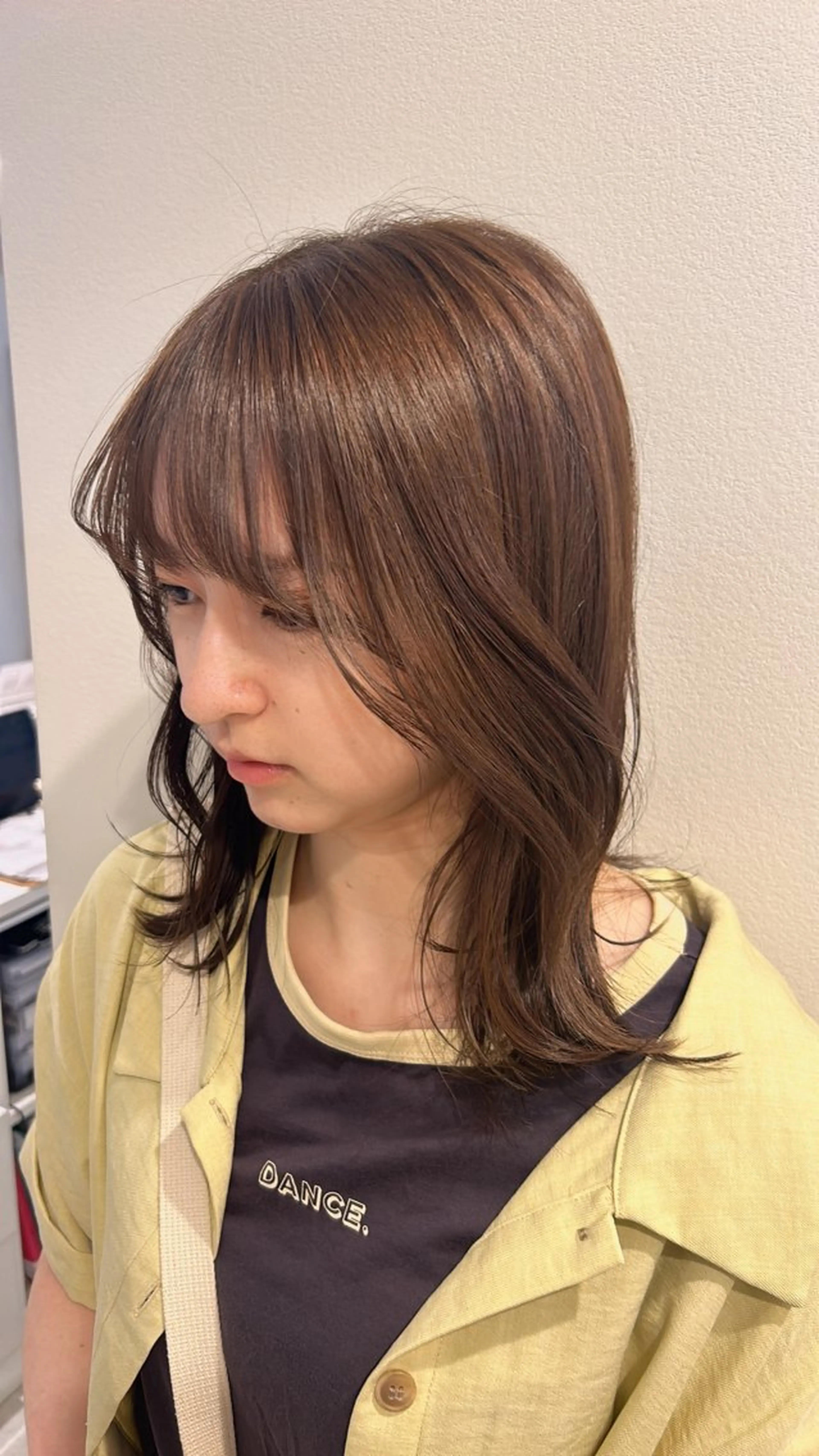 ミディアム くびれヘア 顔周りカット 柔らかい縮毛矯正/ ボブ/北林のヘアスタイル