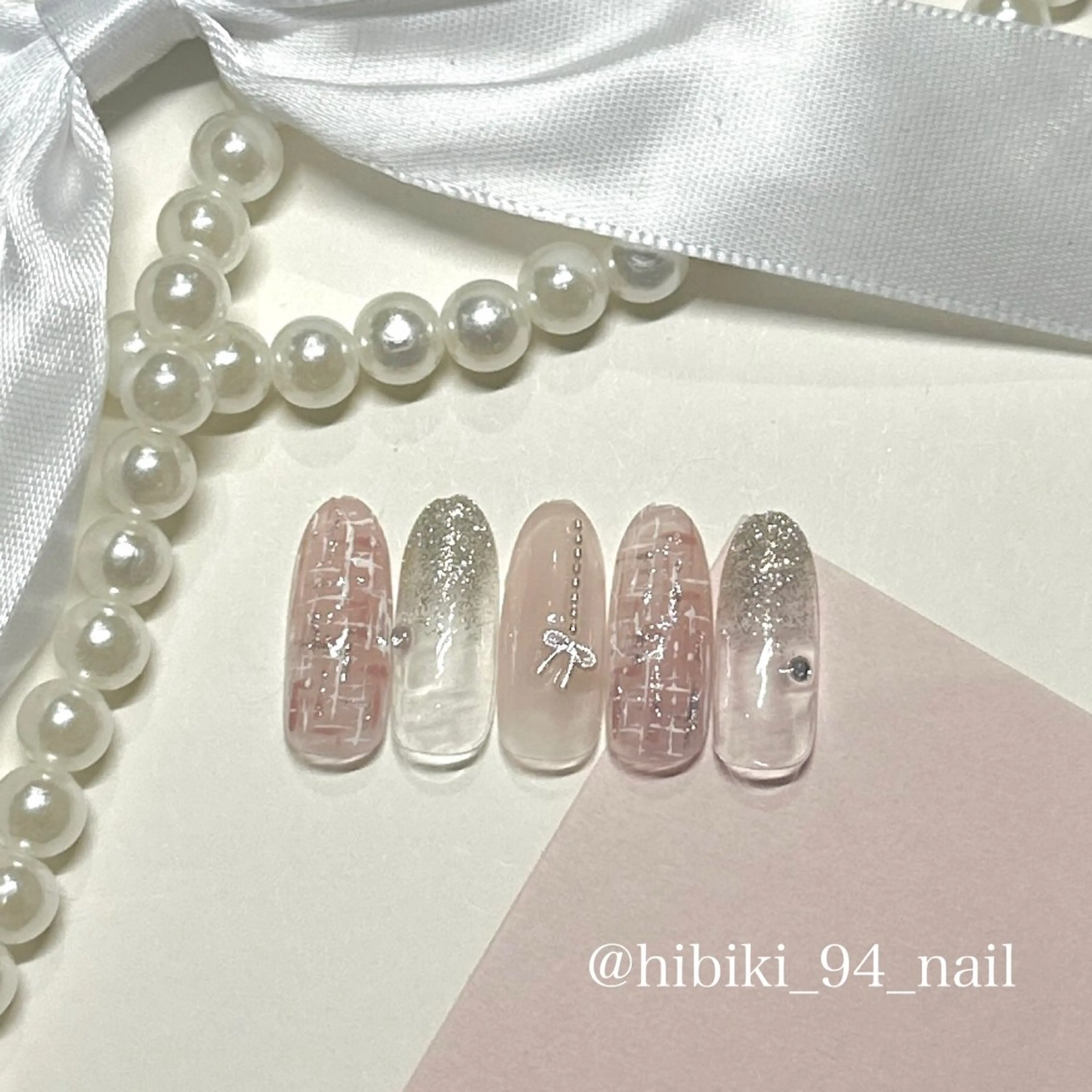ネイル 長さ出し ガーリー 韓国ネイル スカルプネイル ワンホンネイル L'oeillet所属・L'oeillet HIBIKIのネイルデザイン