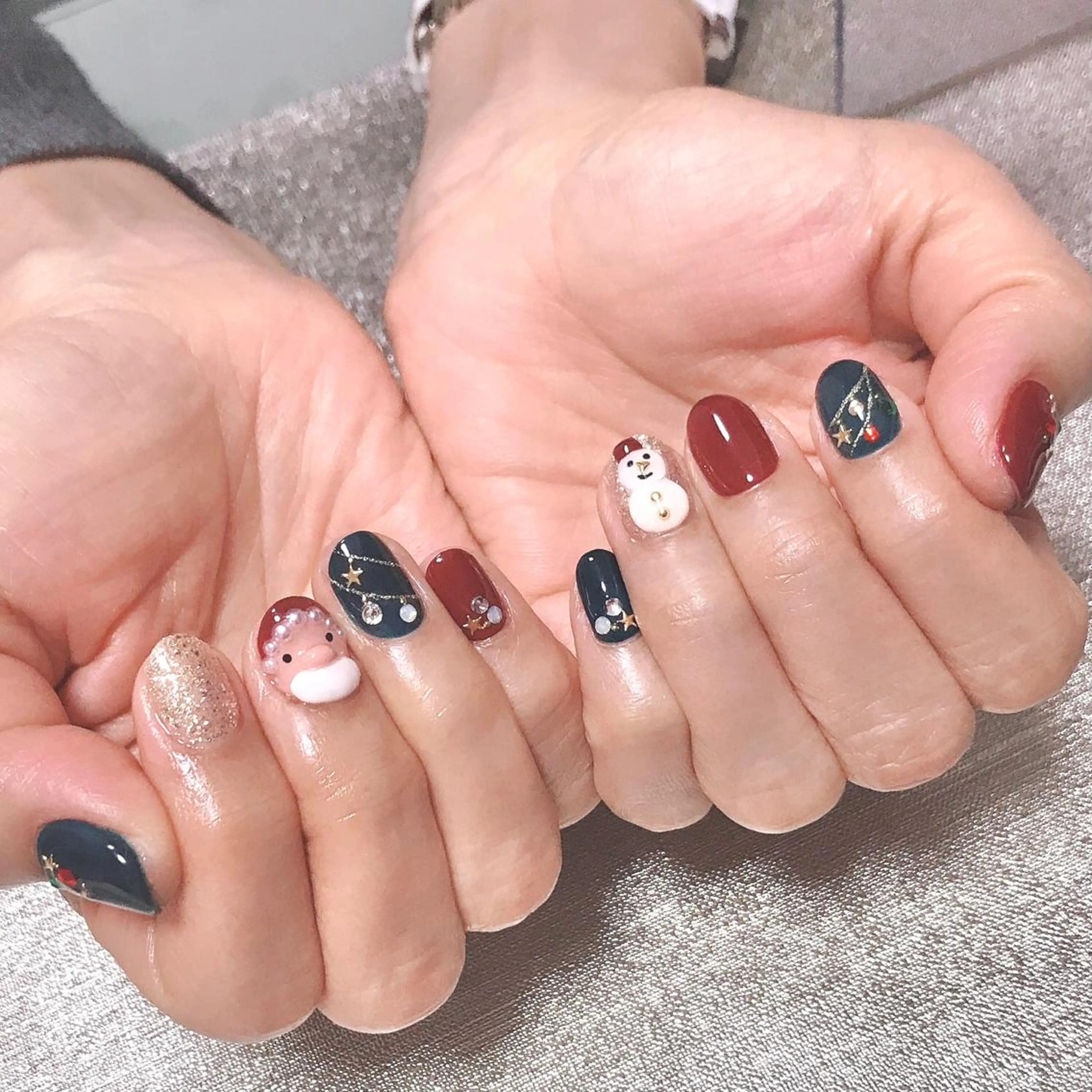 ネイル ワンカラーネイル 冬ネイル クリスマス ステラ marikominoのネイルデザイン