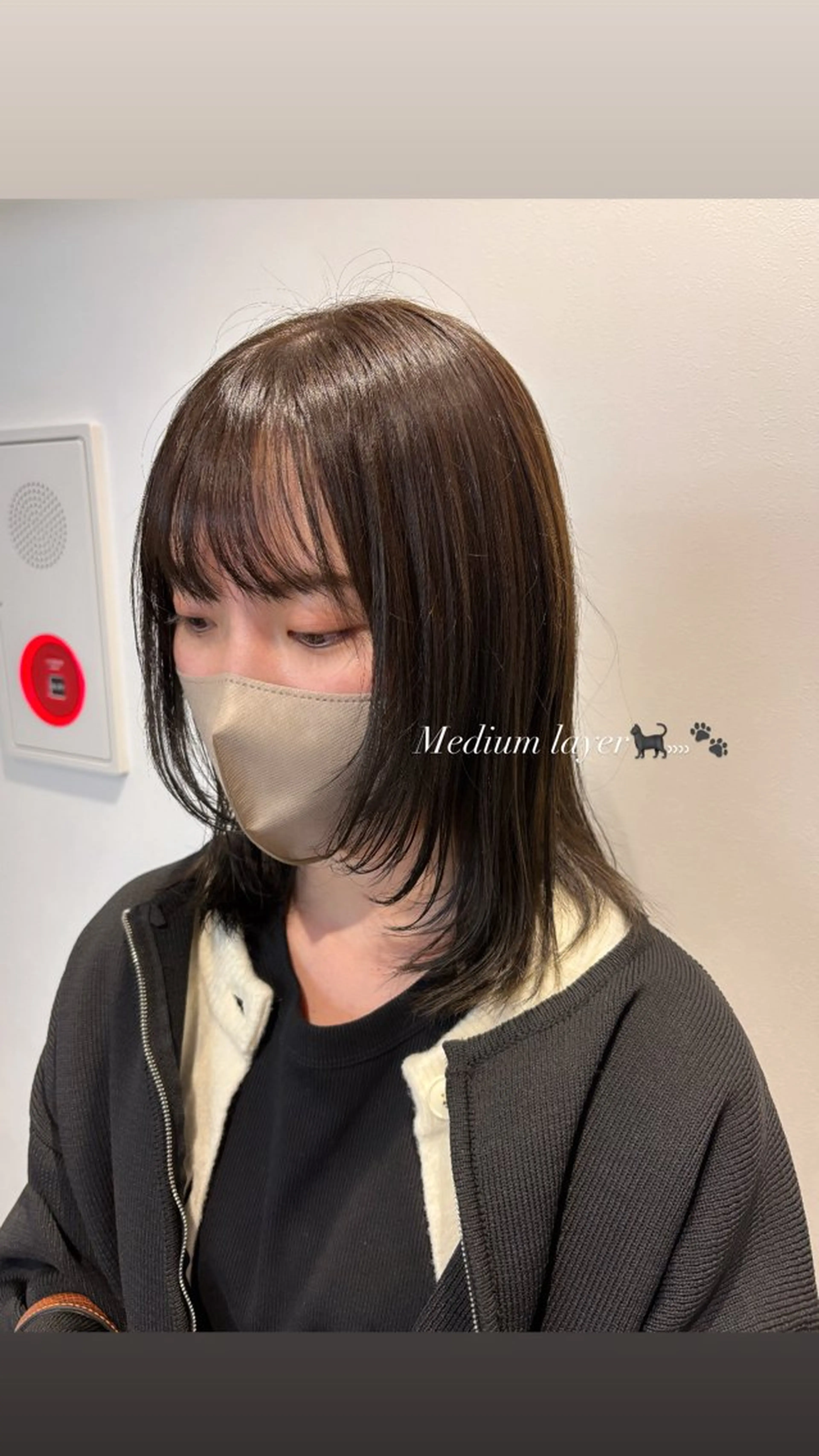 ミディアム ミディアムレイヤー レイヤーカット かどたはるな レイヤー/パーマのヘアスタイル