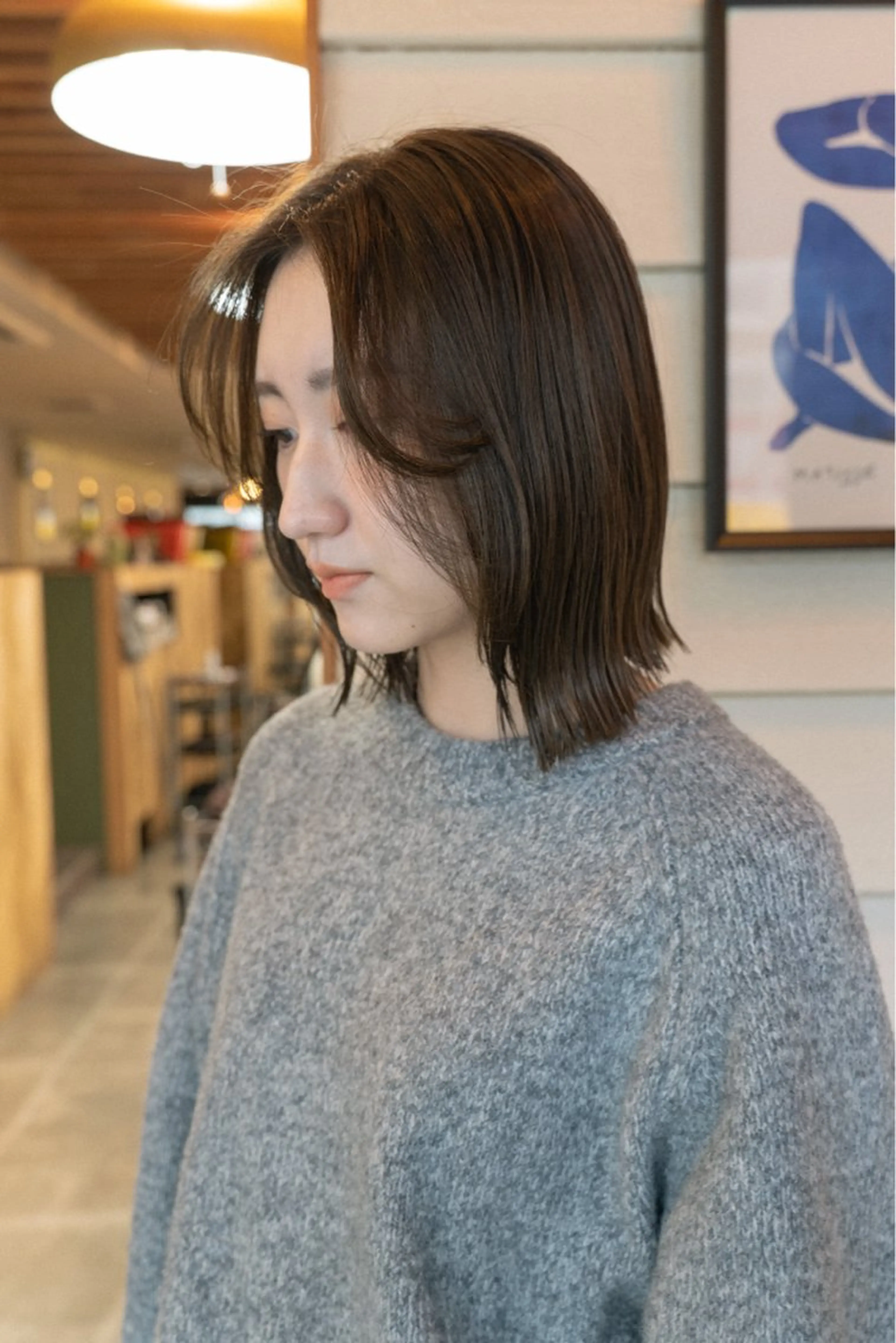 ミディアム カラー カット 【ボブ】縮毛矯正/ 船橋駅5分/鈴木杏美のヘアスタイル