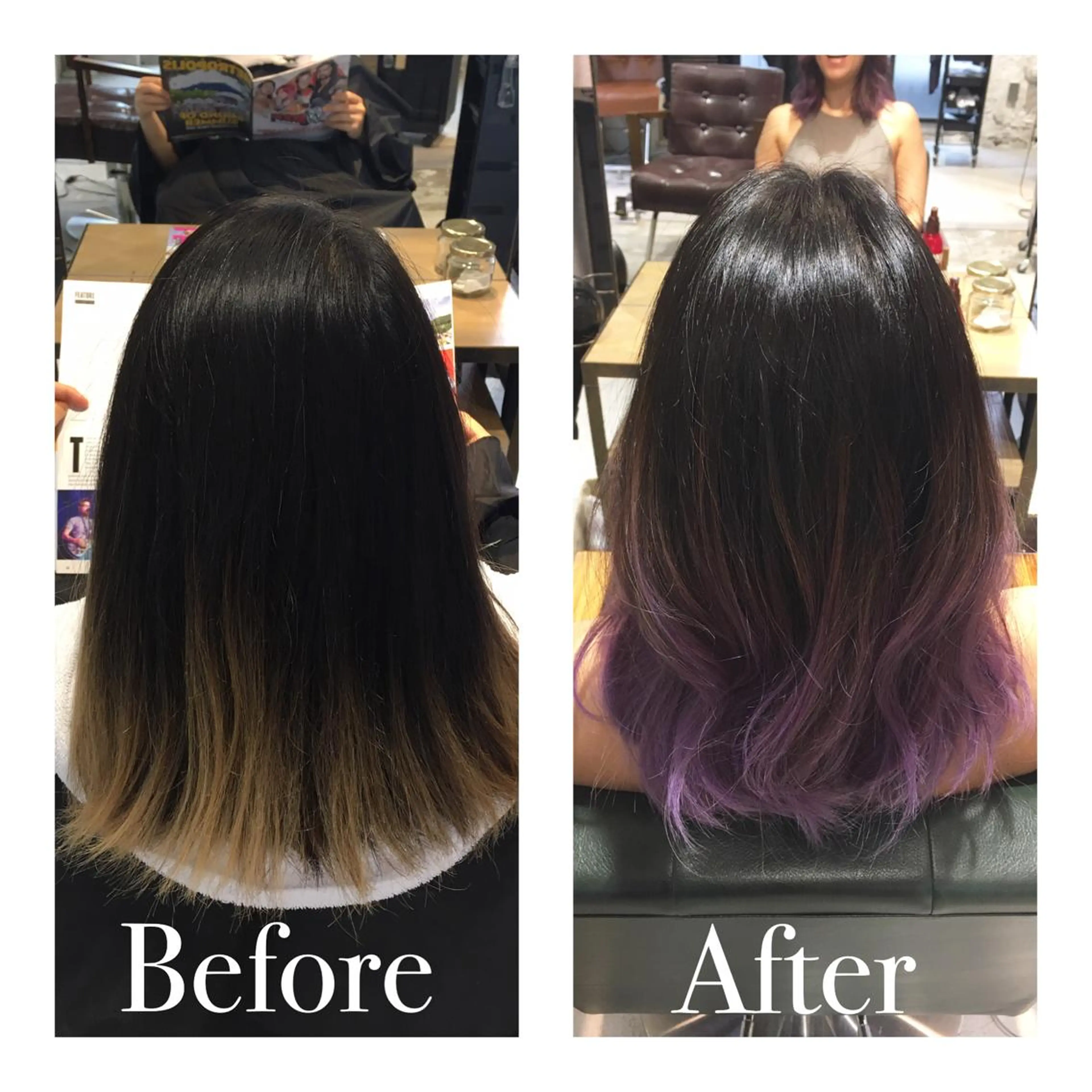 ミディアム セミロング ロング カラー パーマ アオガミ （前髪顔周りカット）のヘアスタイル