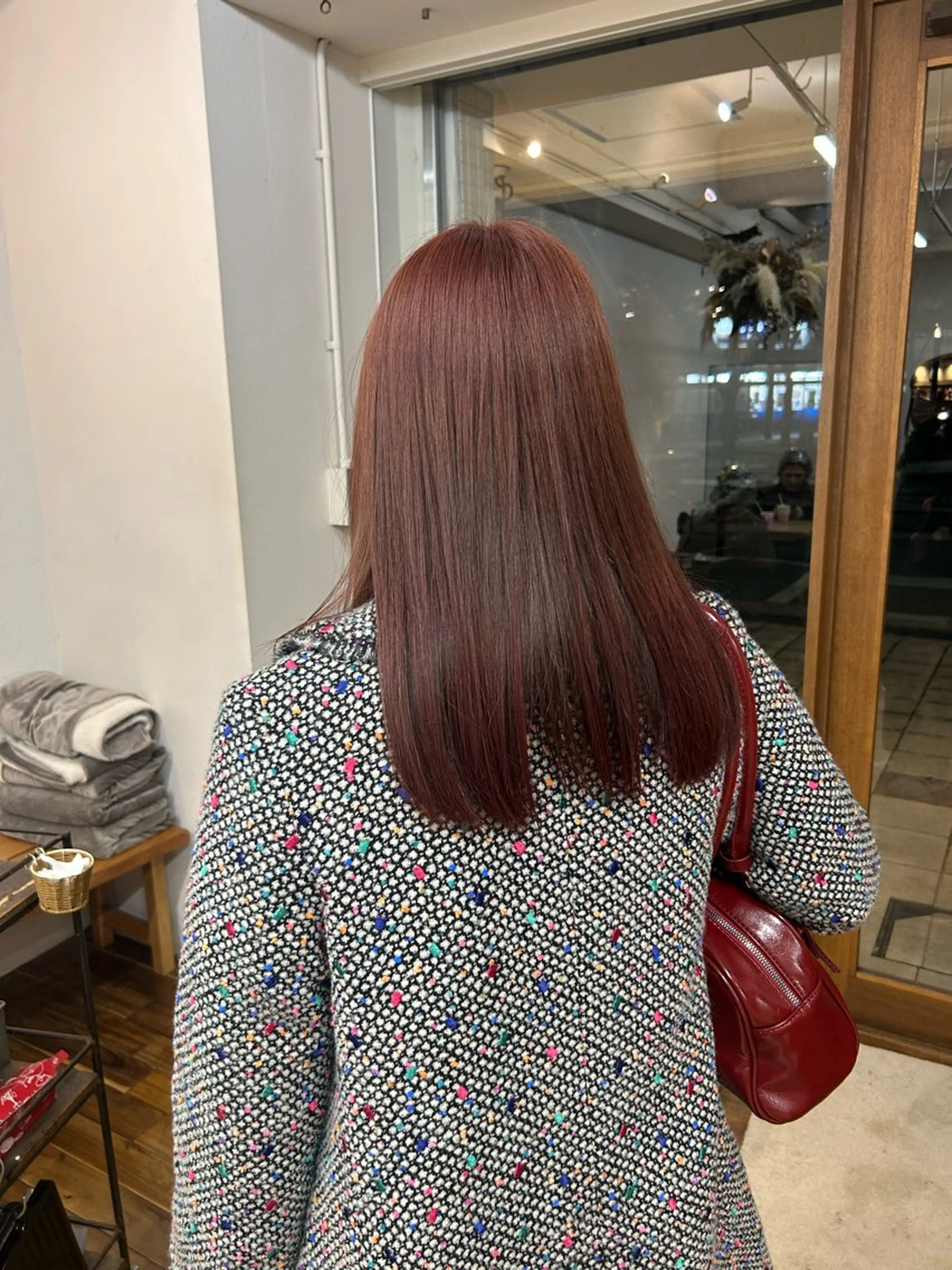 セミロング カラー ブリーチ ブラウンカラー ブリーチなしカラー げん/梅田美容室 中崎町美容室のヘアスタイル