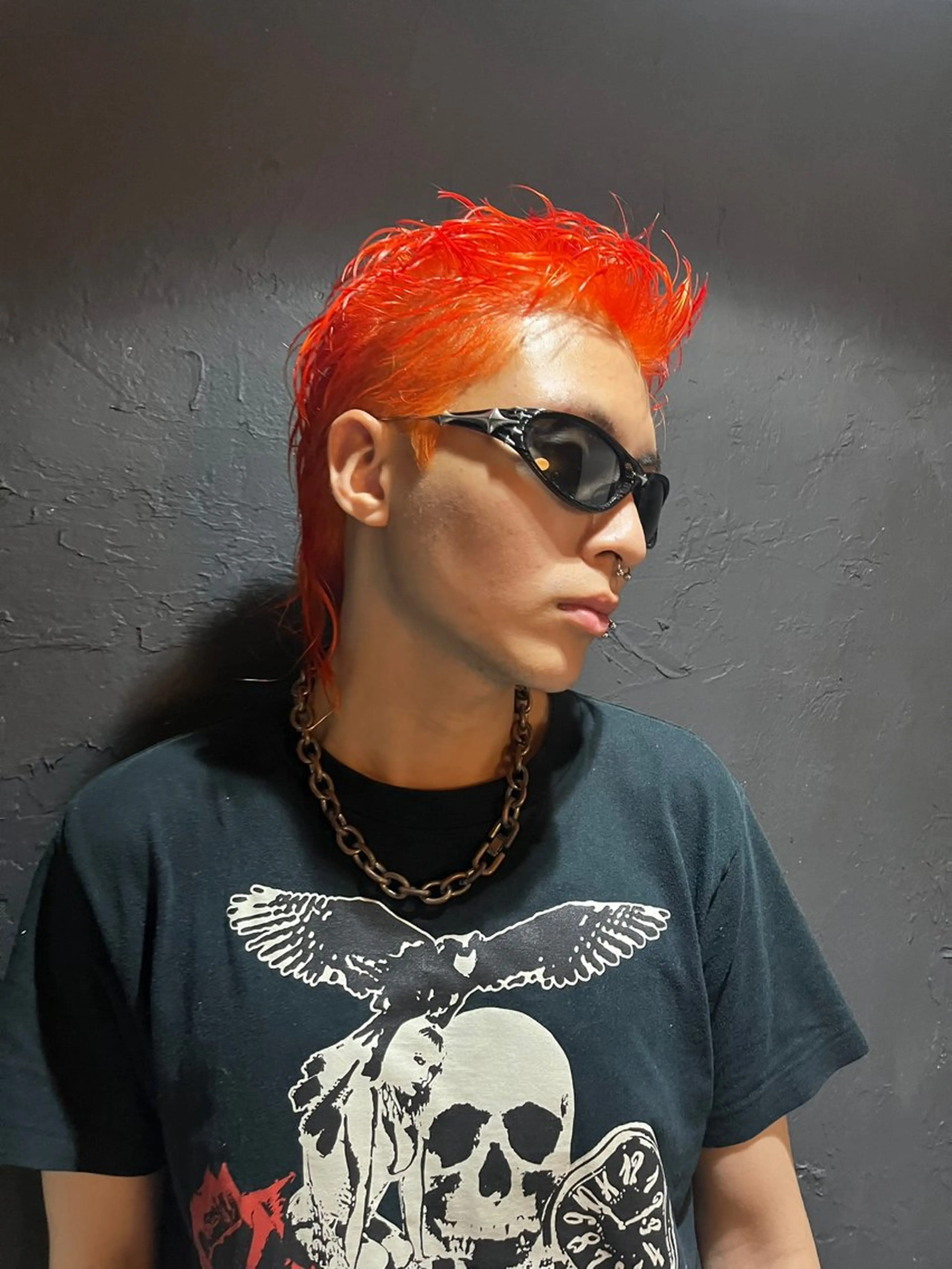 ショート カラー ブリーチ オレンジ ヘアカラー mikaze ˚✧₊☆*:.｡渋谷のヘアスタイル