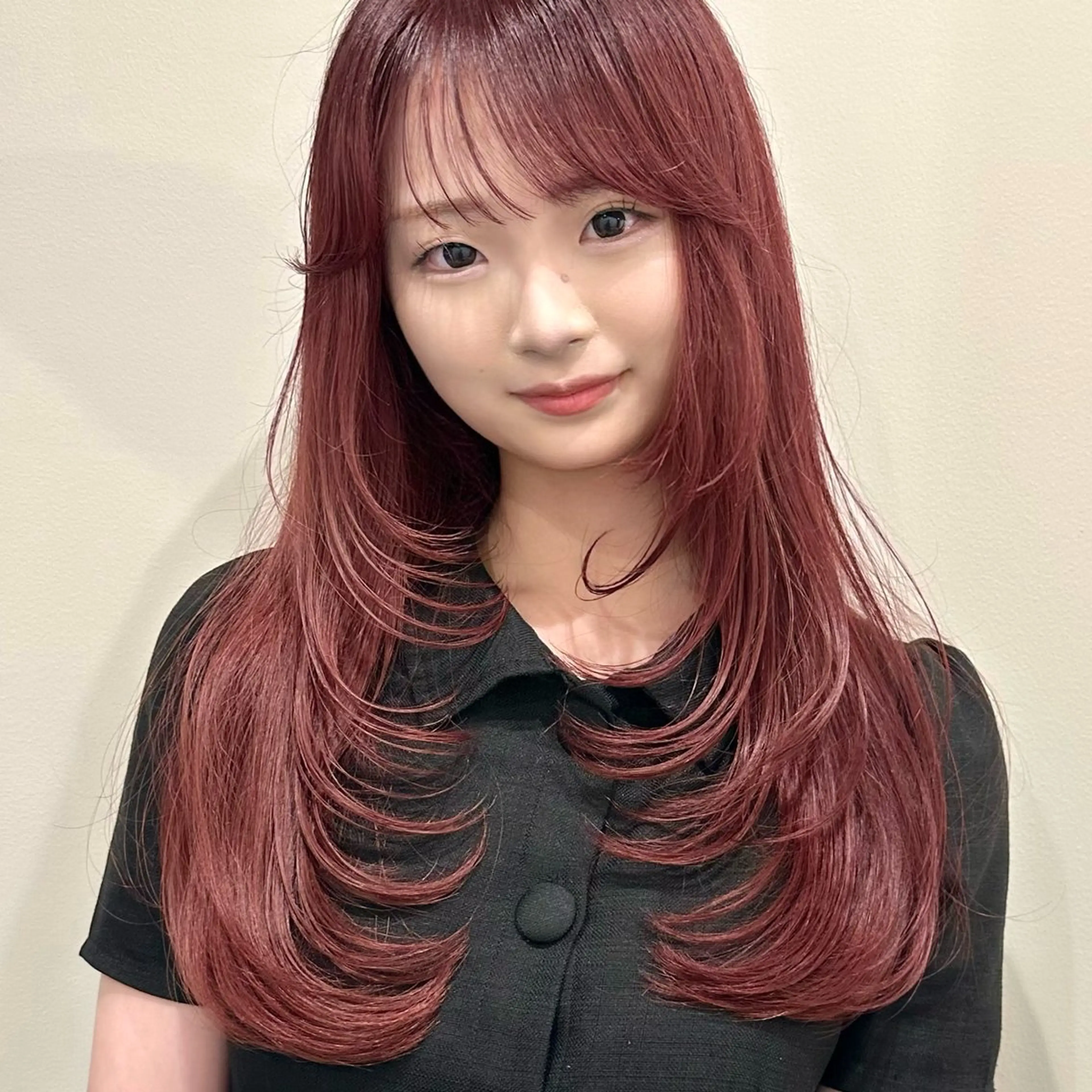 ロング カット ヘアカラー トリートメント 🌹ハッシュカット、 レイヤー韓国ヘア🌹のヘアスタイル