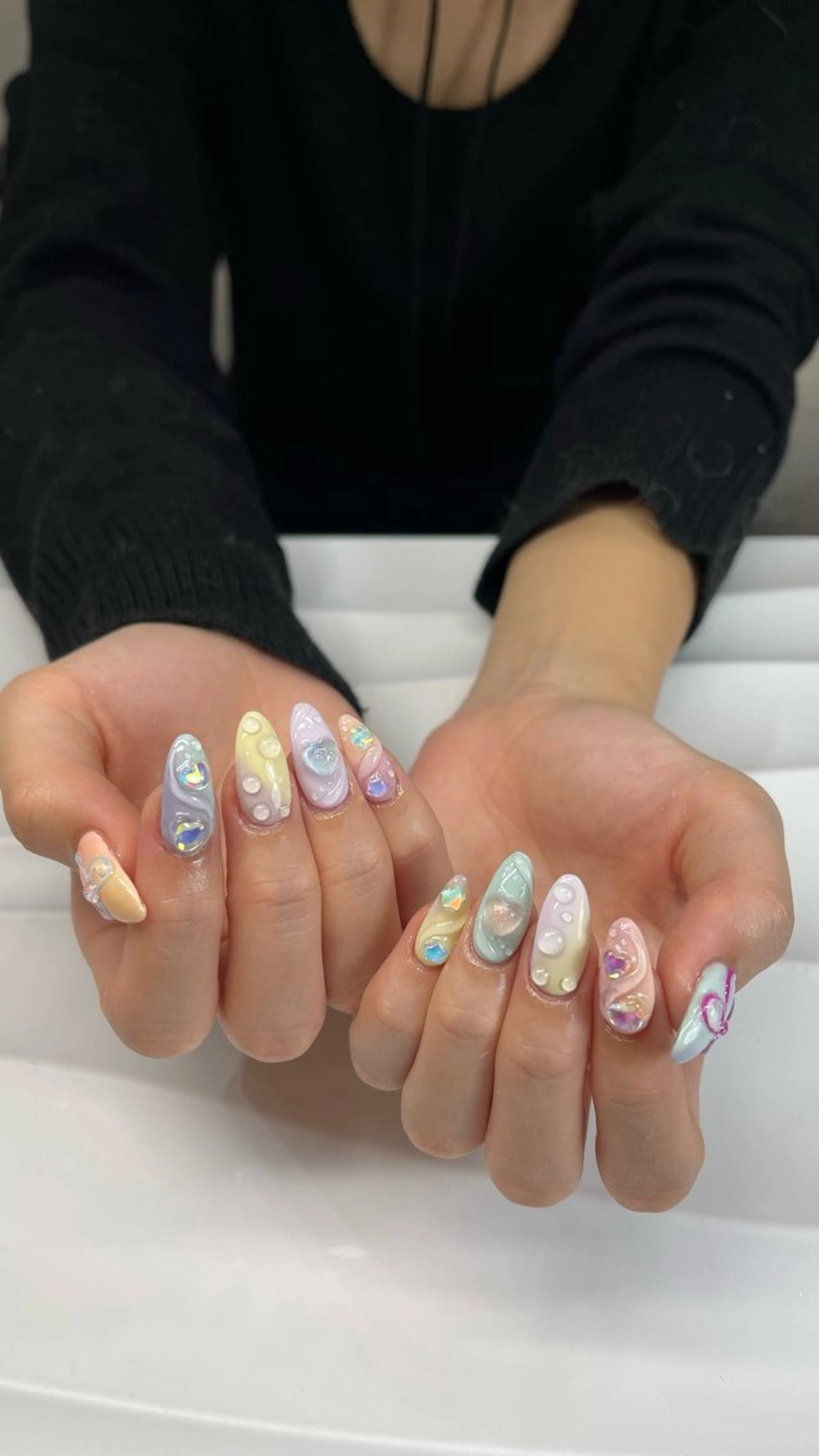 【自爪】10本アート＋10本パーツ付け放題9,000円の写真