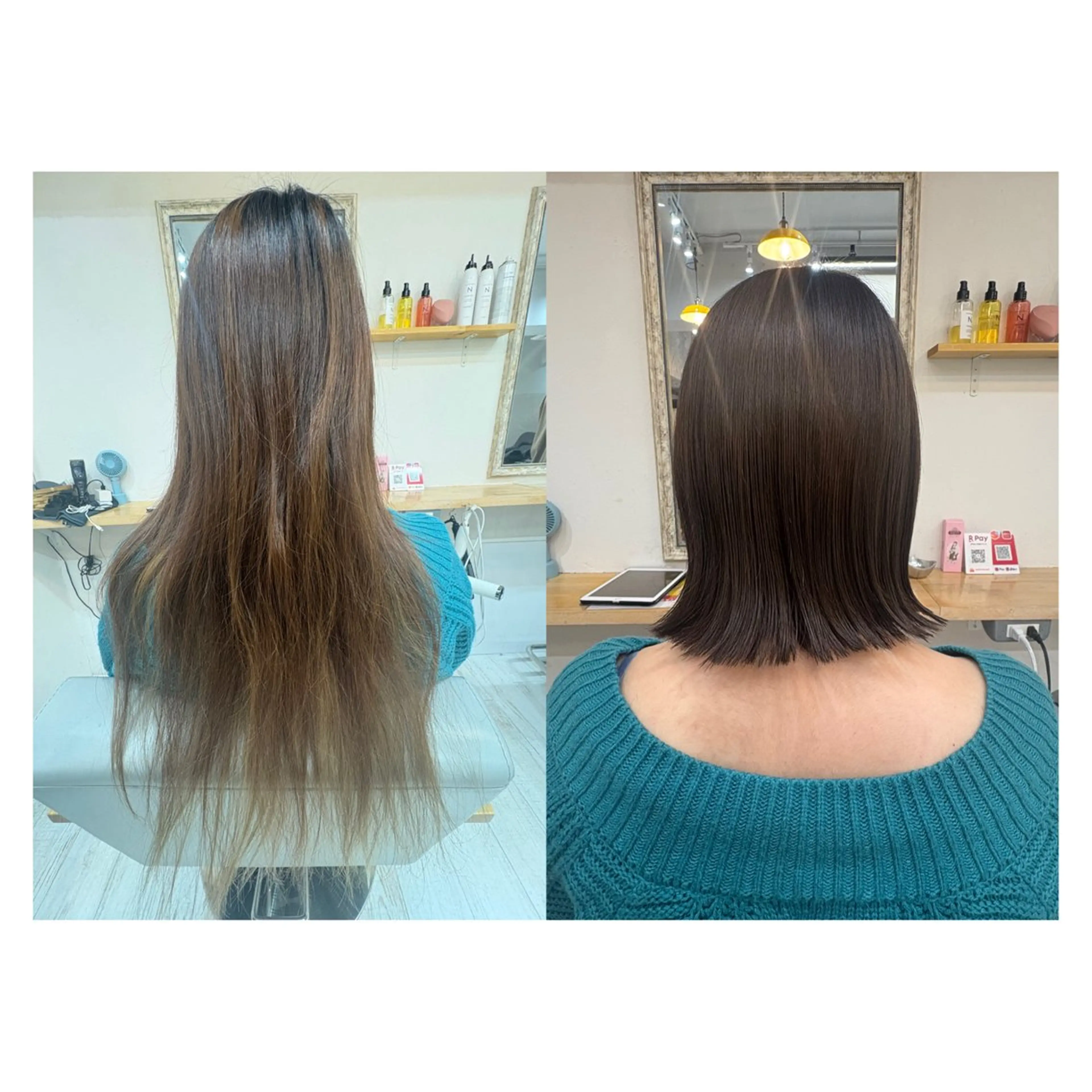 ミディアム レイヤーカット・ 縮毛矯正 星野のヘアスタイル