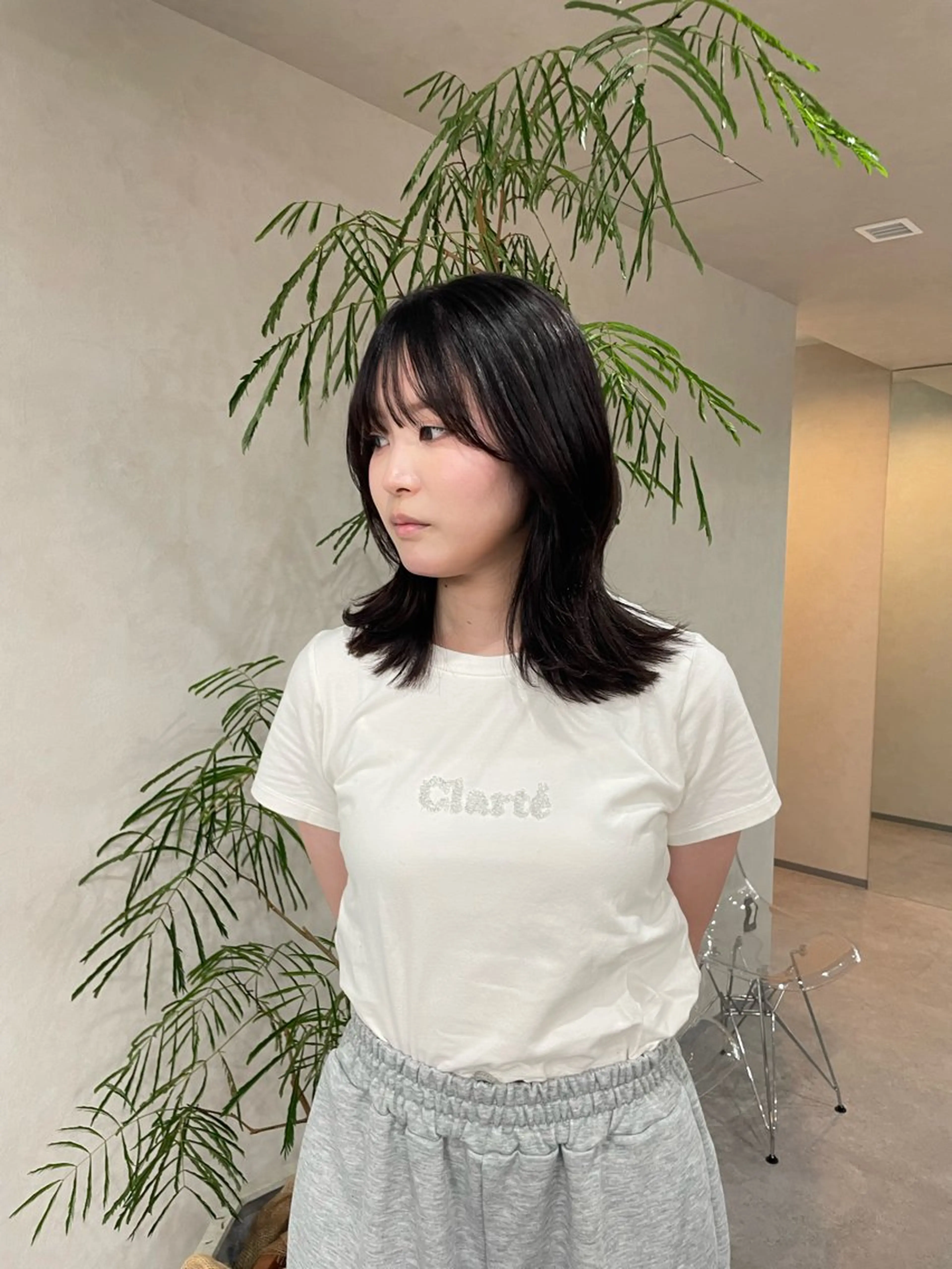 ミディアム カラー カット ヘアカラー トリートメント 🍐透明感カラー🍐 レイヤーカットのヘアスタイル