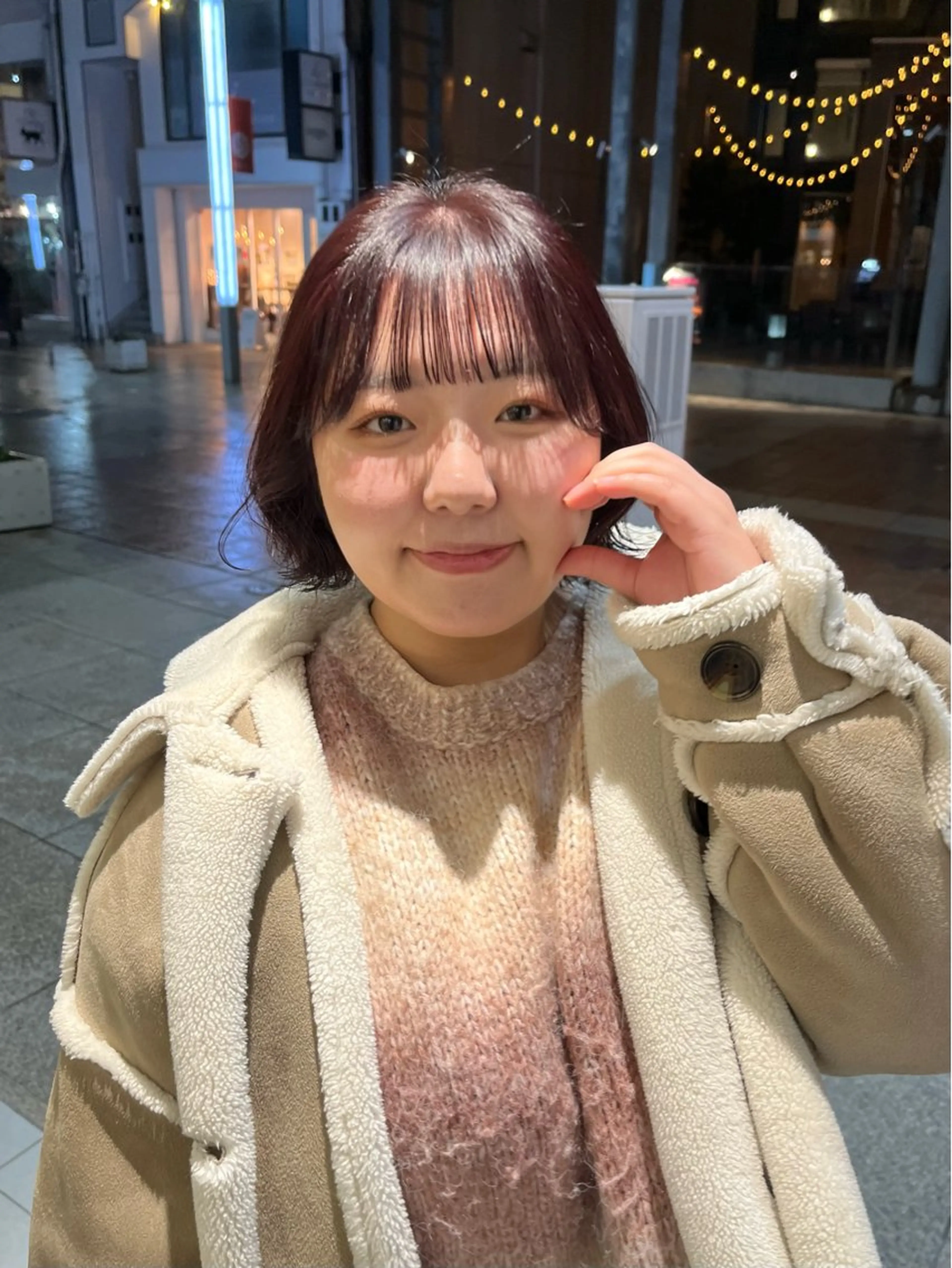 ミディアム パーマ 山下 とよかのヘアスタイル