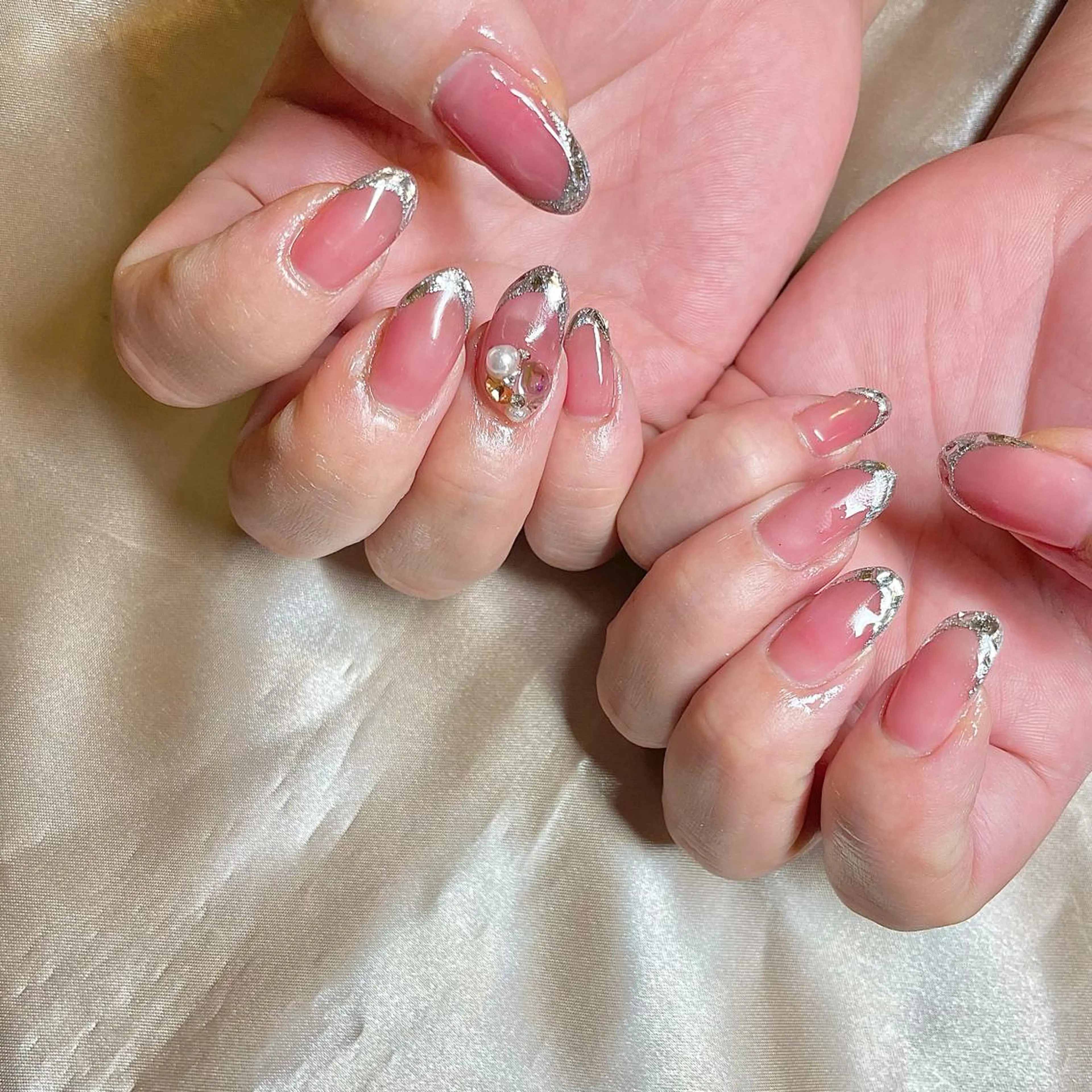 セミロング カラー パーマ ヘアアレンジ メンズ キッズ ネイル マツエク・マツパ フレンチネイル ガラスフレンチ nail&eye Aoのマツエク・マツパデザイン