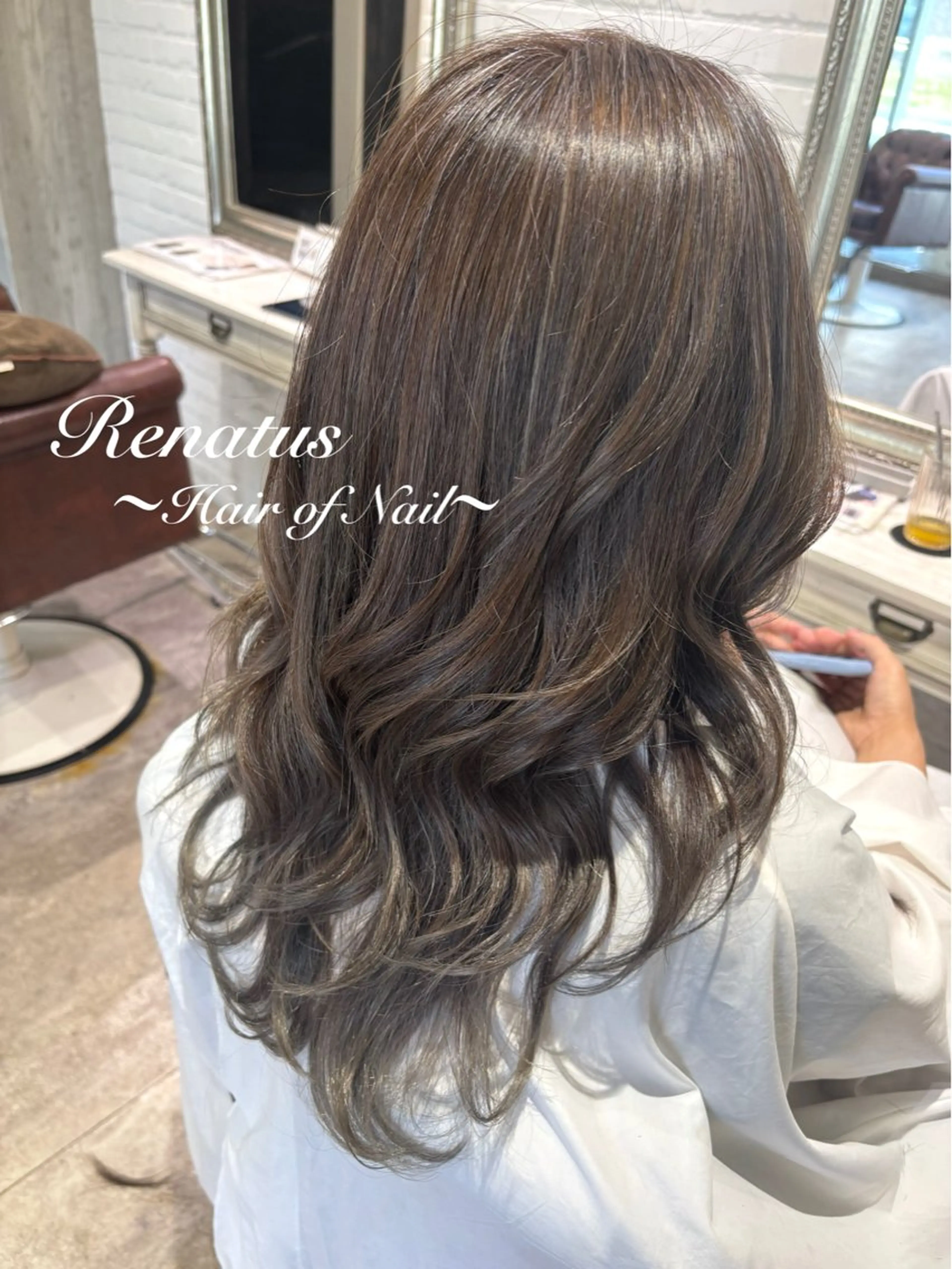 ロング カラー バレイヤージュ レイヤーカット カット ヘアカラー トリートメント Renatus店長 金子裕美のヘアスタイル