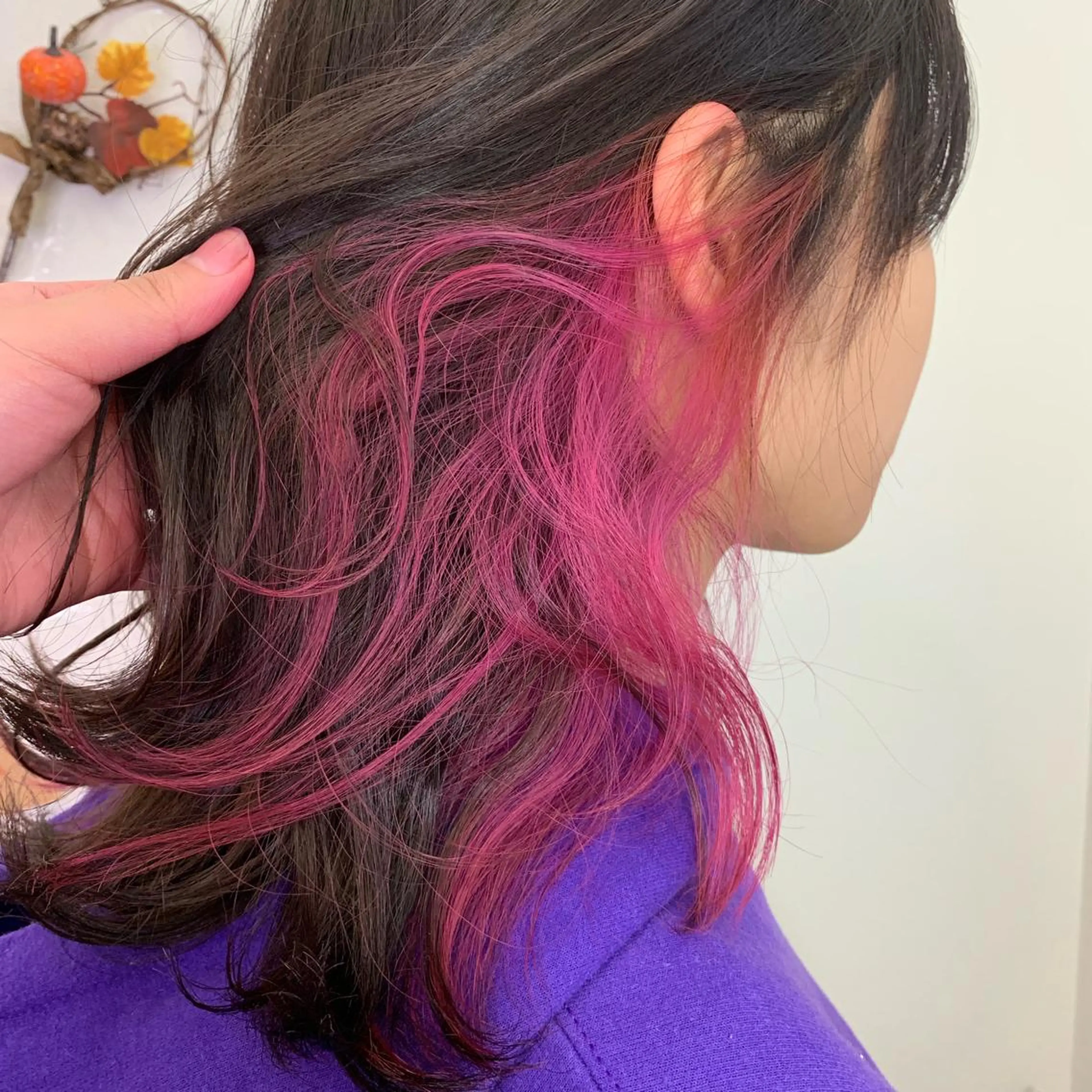 ミディアム カラー ピンクカラー ヘアカラー ボブウルフ／ボブ Satsuki【名駅のヘアスタイル