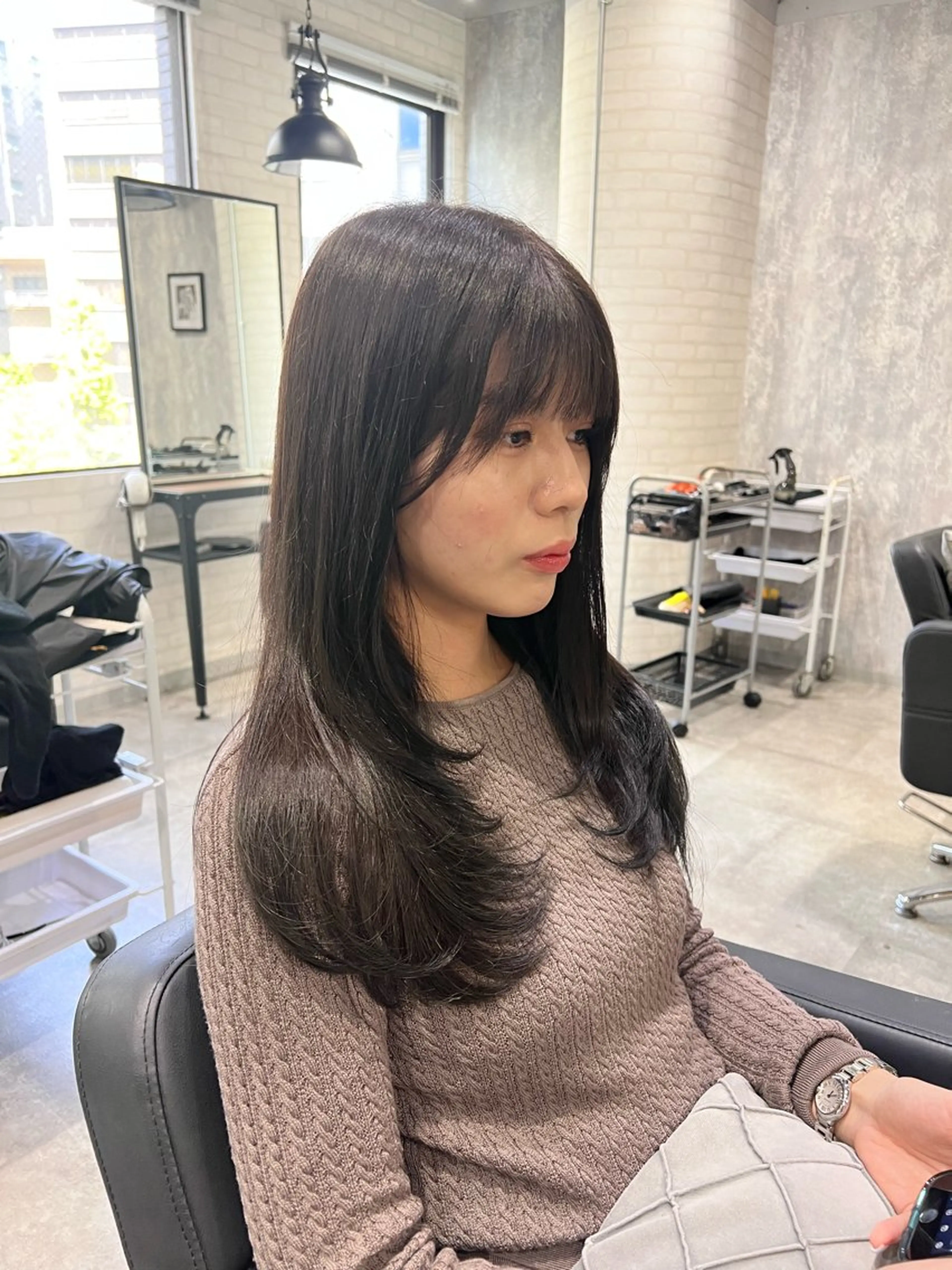 ロング カラー ダブルカラー 髪質改善 レイヤーカット 🌿海山龍馬🌿前髪 /顔まわり/レイヤーのヘアスタイル