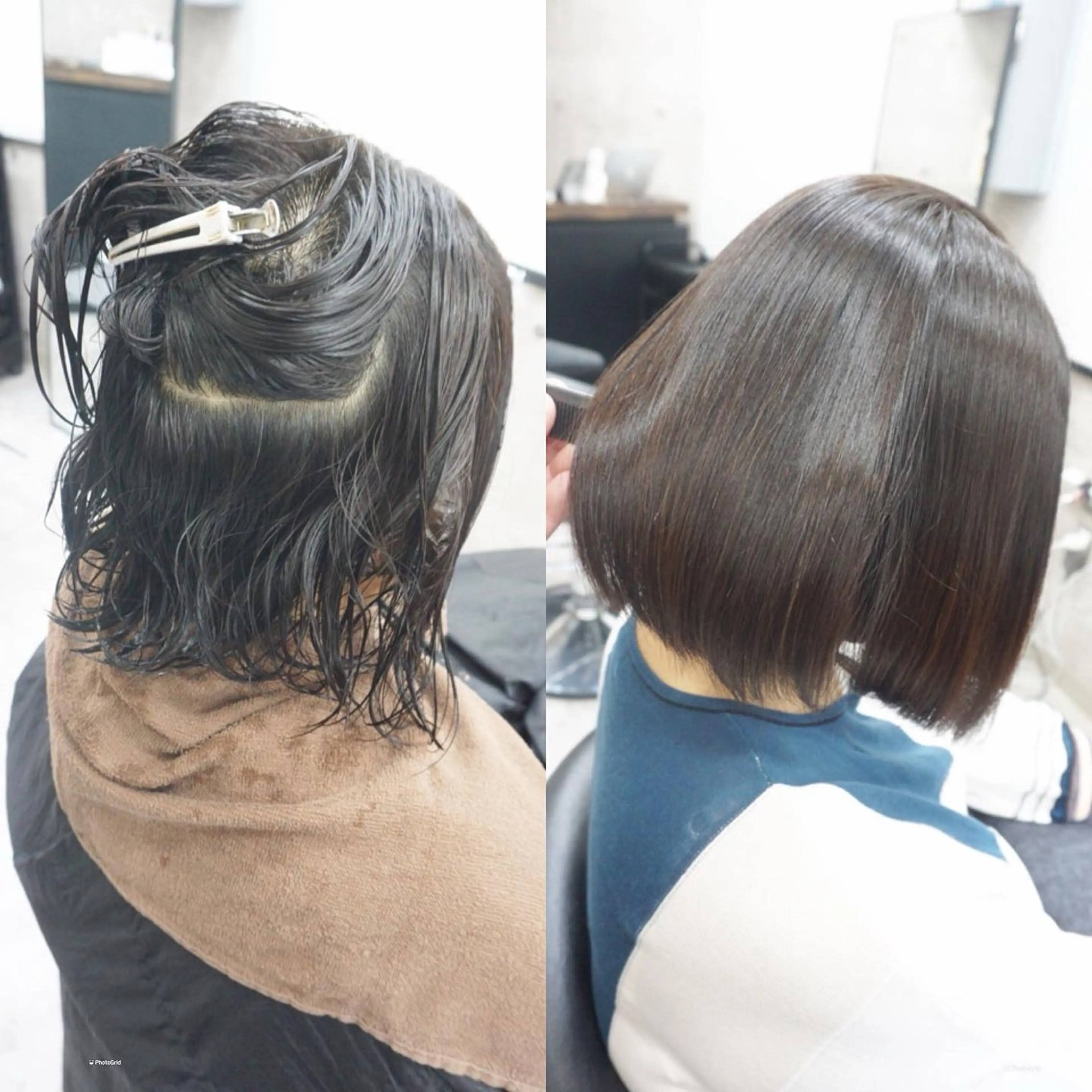 ショート ボブ 顔周りカット 髪質改善 縮毛矯正 カット 縮毛矯正 トリートメント hair teria ryu 大塚のヘアスタイル