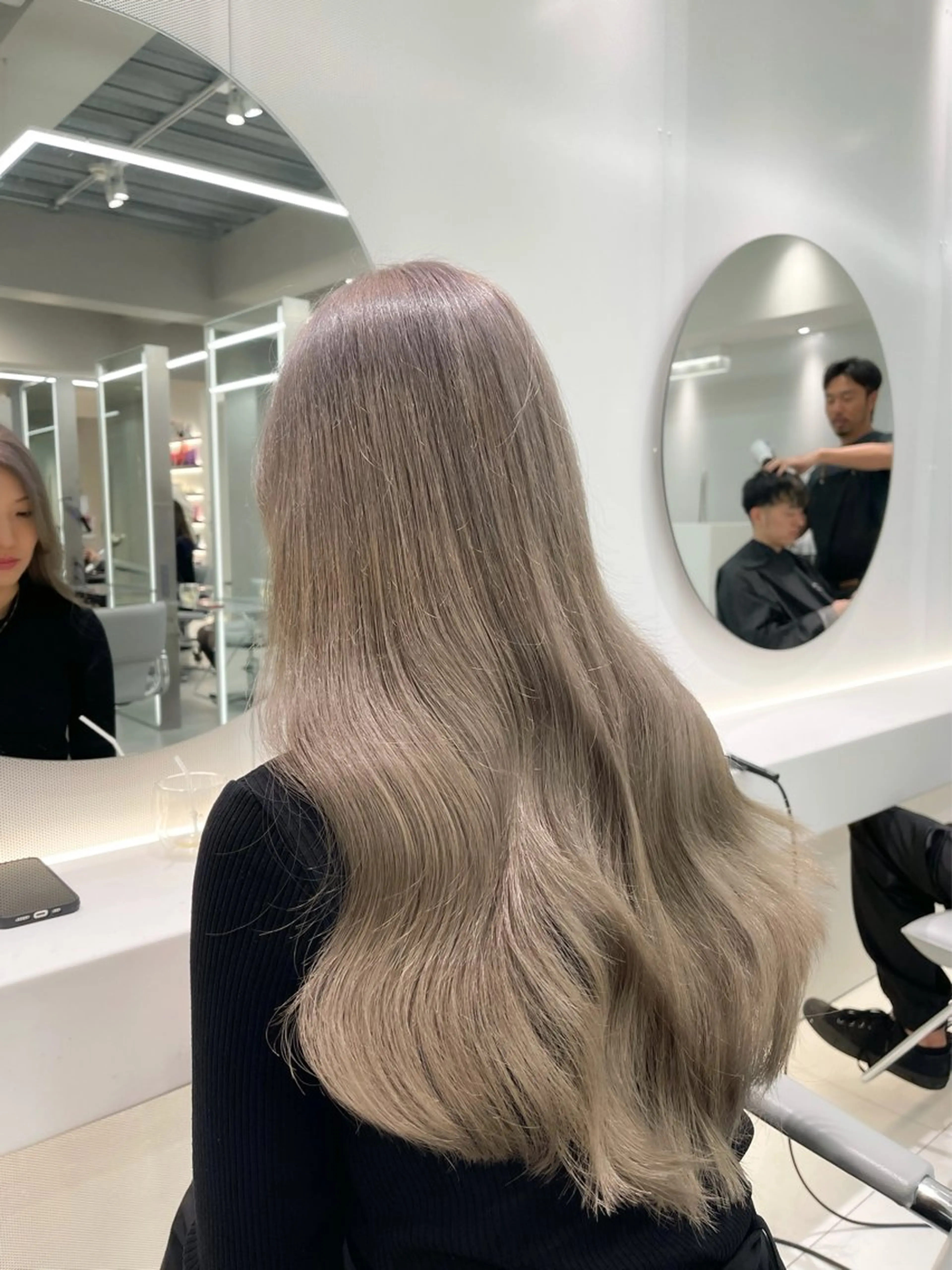 ロング カラー ベージュカラー 黒髪 ブロンド ブルーカラー ブルーブラック カット ヘアカラー トリートメント トリートメント /カラー/NAOKIのヘアスタイル