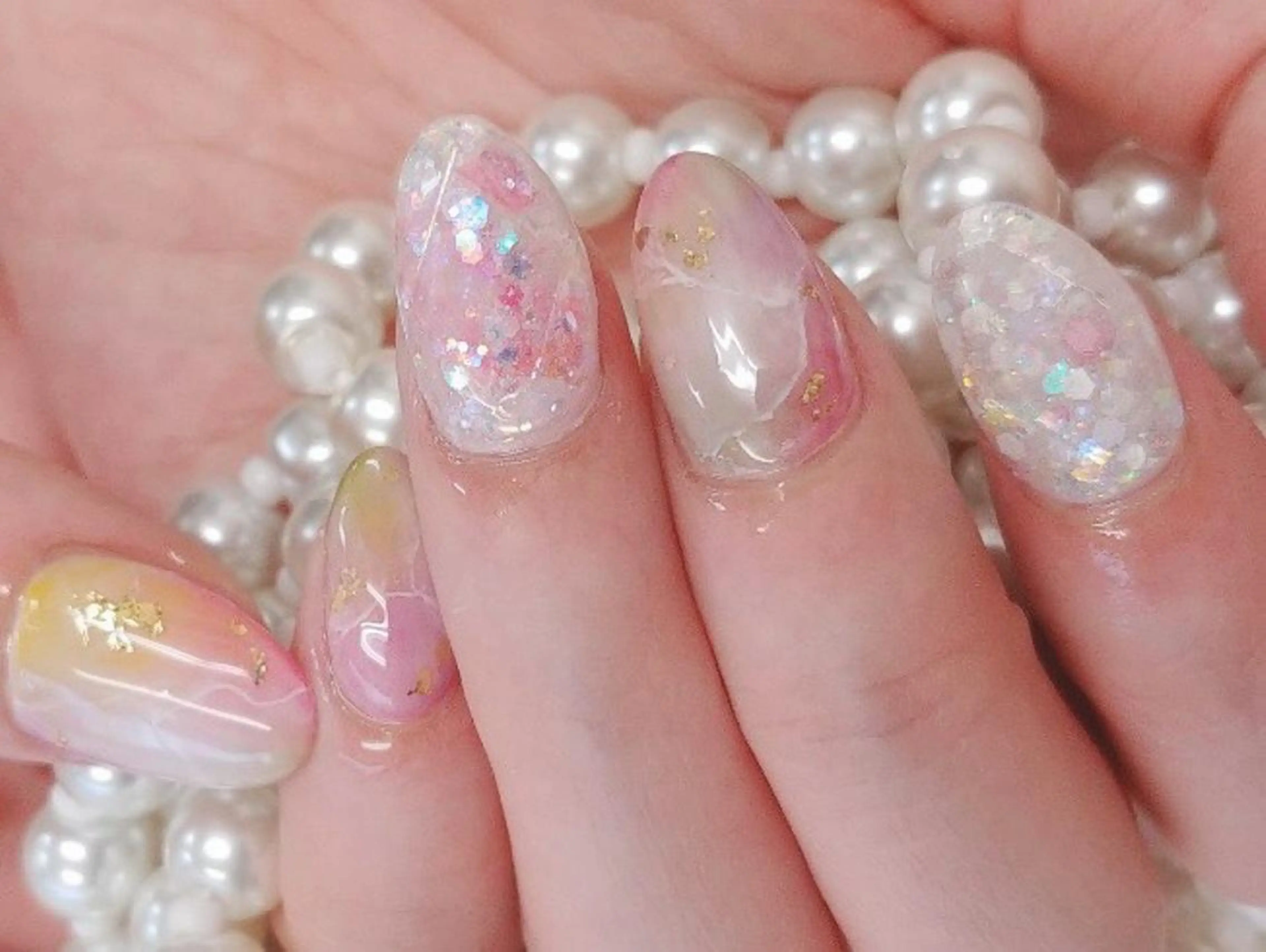 ネイル 大理石ネイル(マーブル) 持ち込み Nail lieNのネイルデザイン