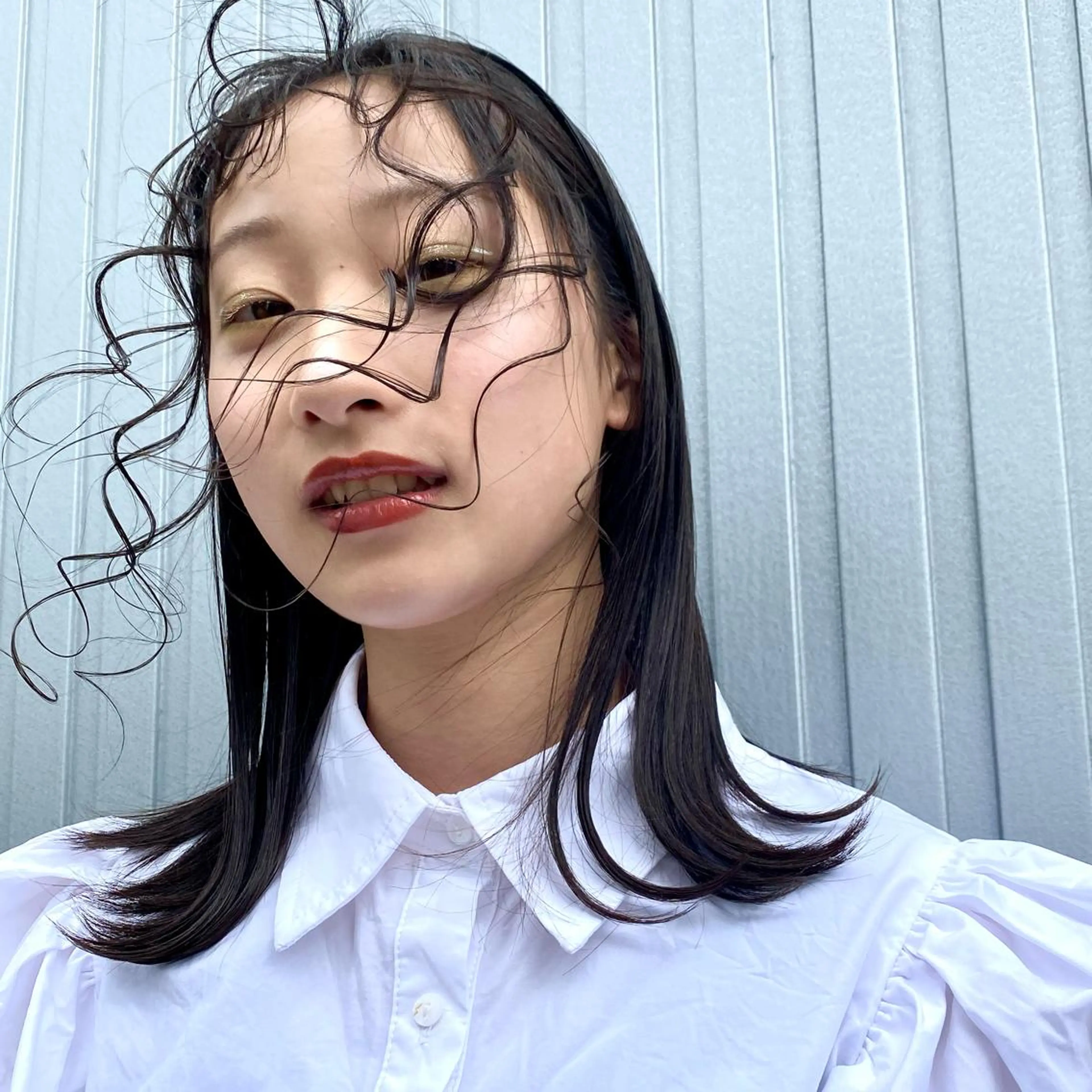 セミロング パーマ ヘアアレンジ ブリーチカラー/ベー ジュ/Hono🦖のヘアスタイル