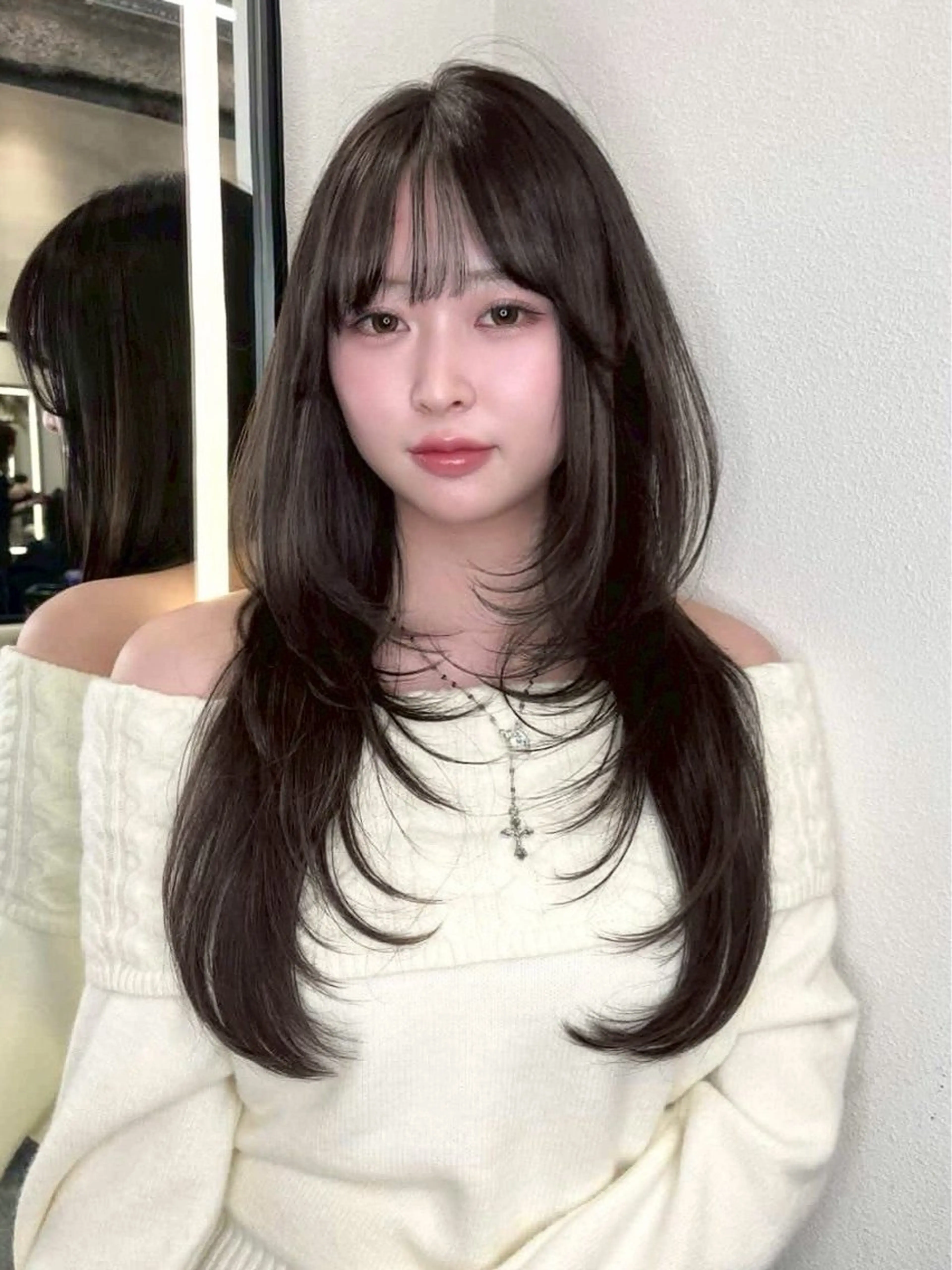 ロング カット トリートメント 韓国レイヤー ☁️🫧森ハリス誠一のヘアスタイル