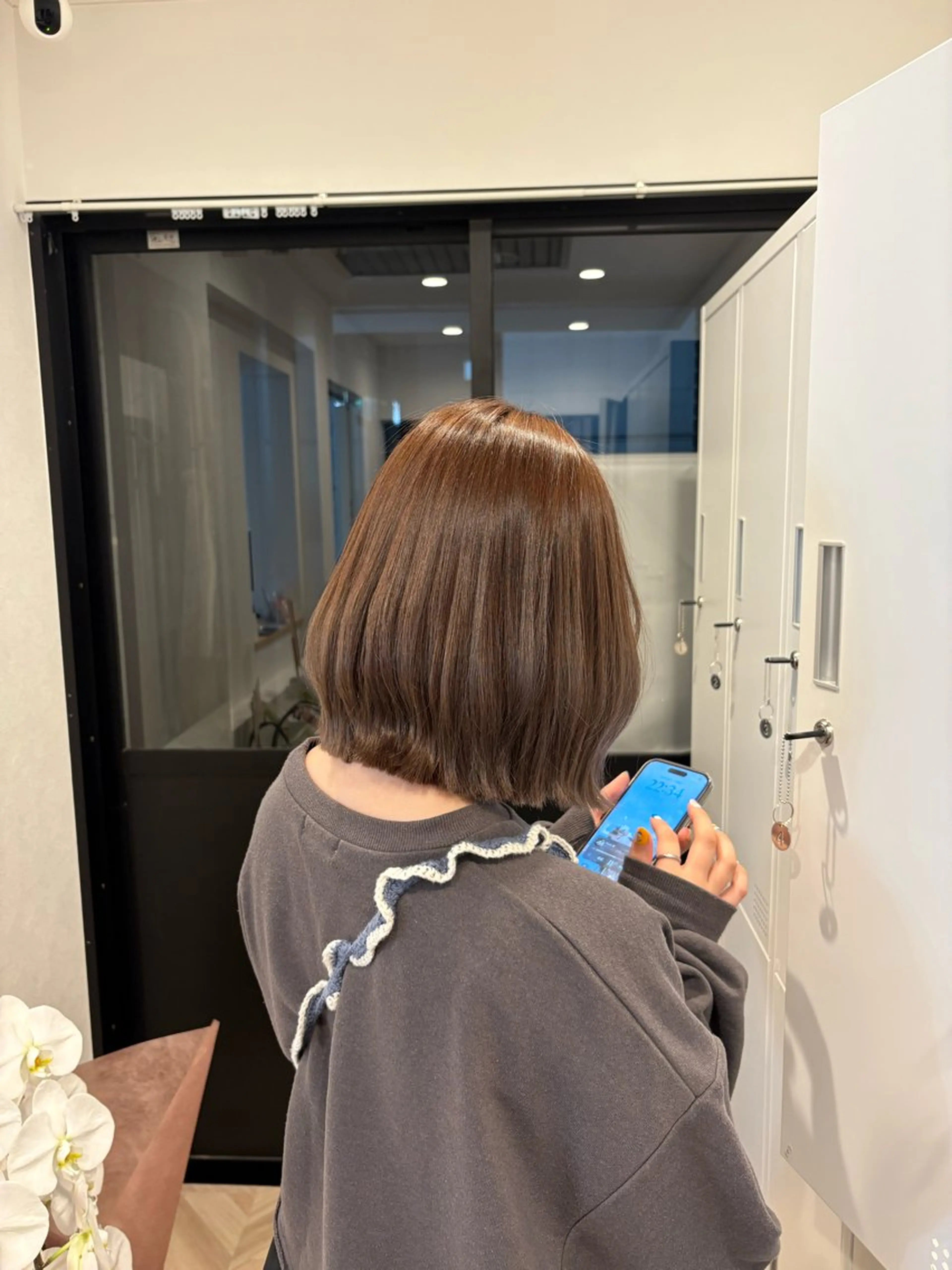 ミディアム カラー カット ヘアカラー トリートメント 森田 亜海のヘアスタイル