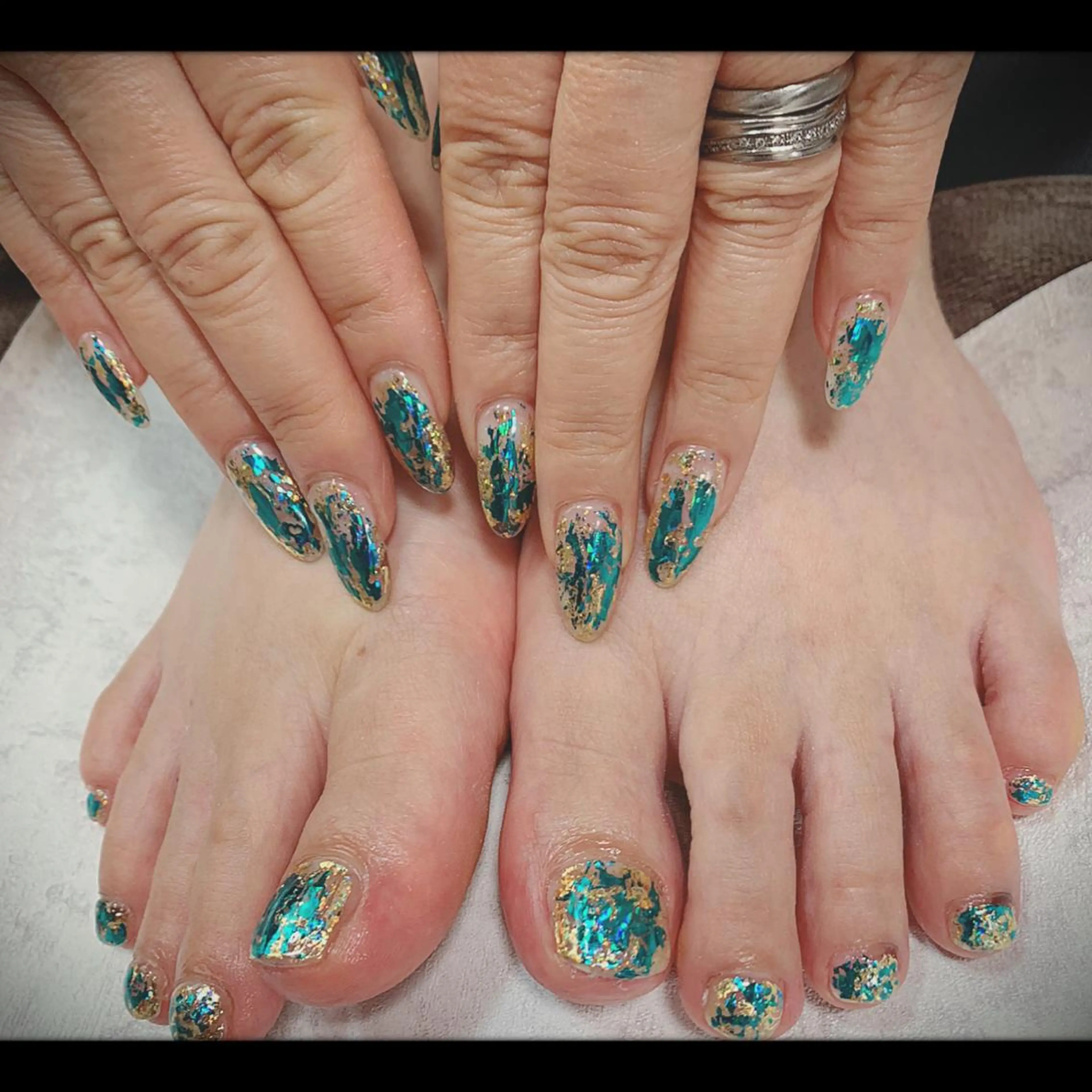 ネイル フットネイル おそろいネイル M nail 市原市ちはら台のネイルデザイン