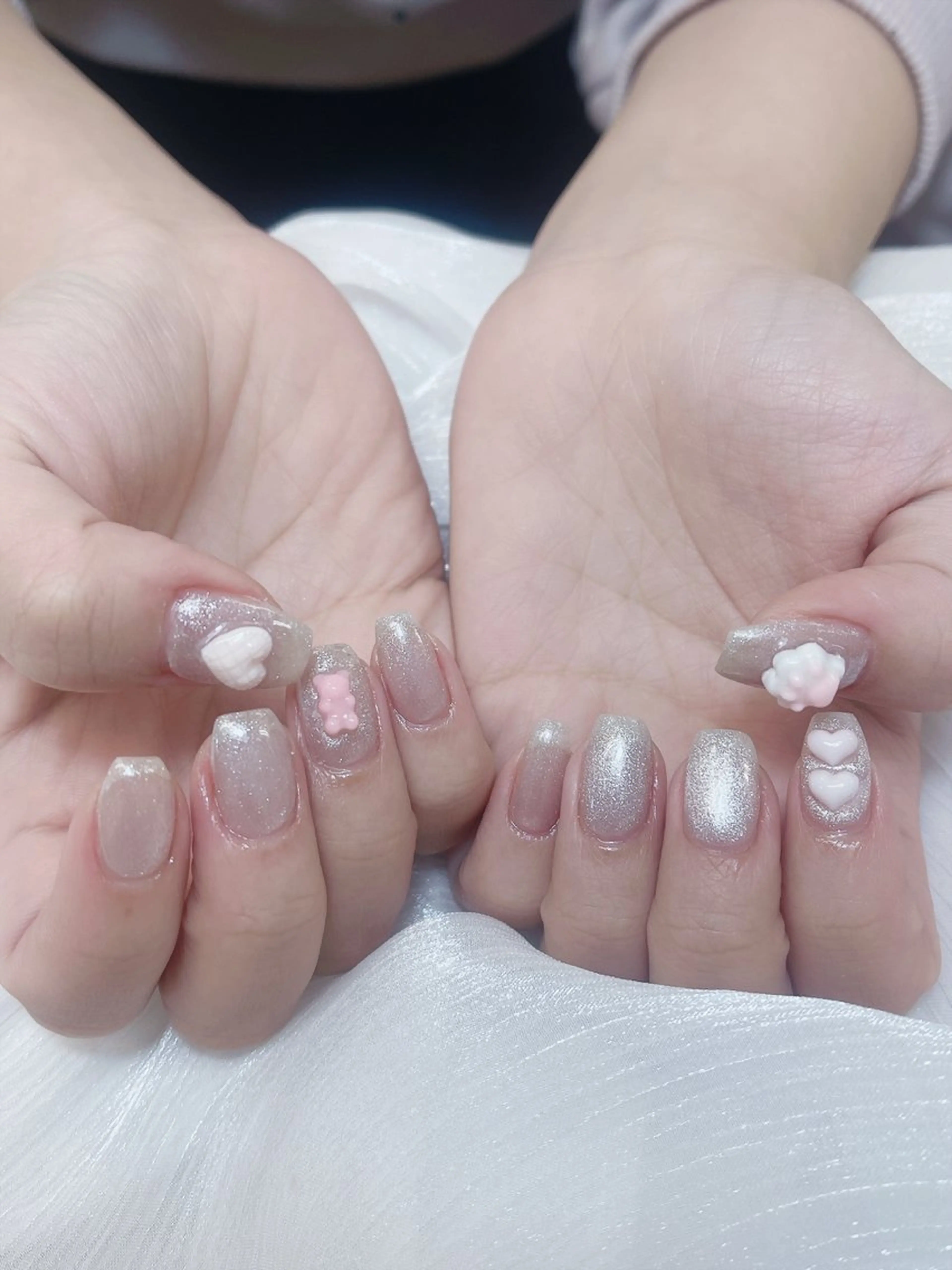ネイル チークネイル 成人式 フレンチネイル グラデーション 氷ネイル・うるうるネイル ハンドネイル DUO MI所属・DUO   MI nail salonのネイルデザイン