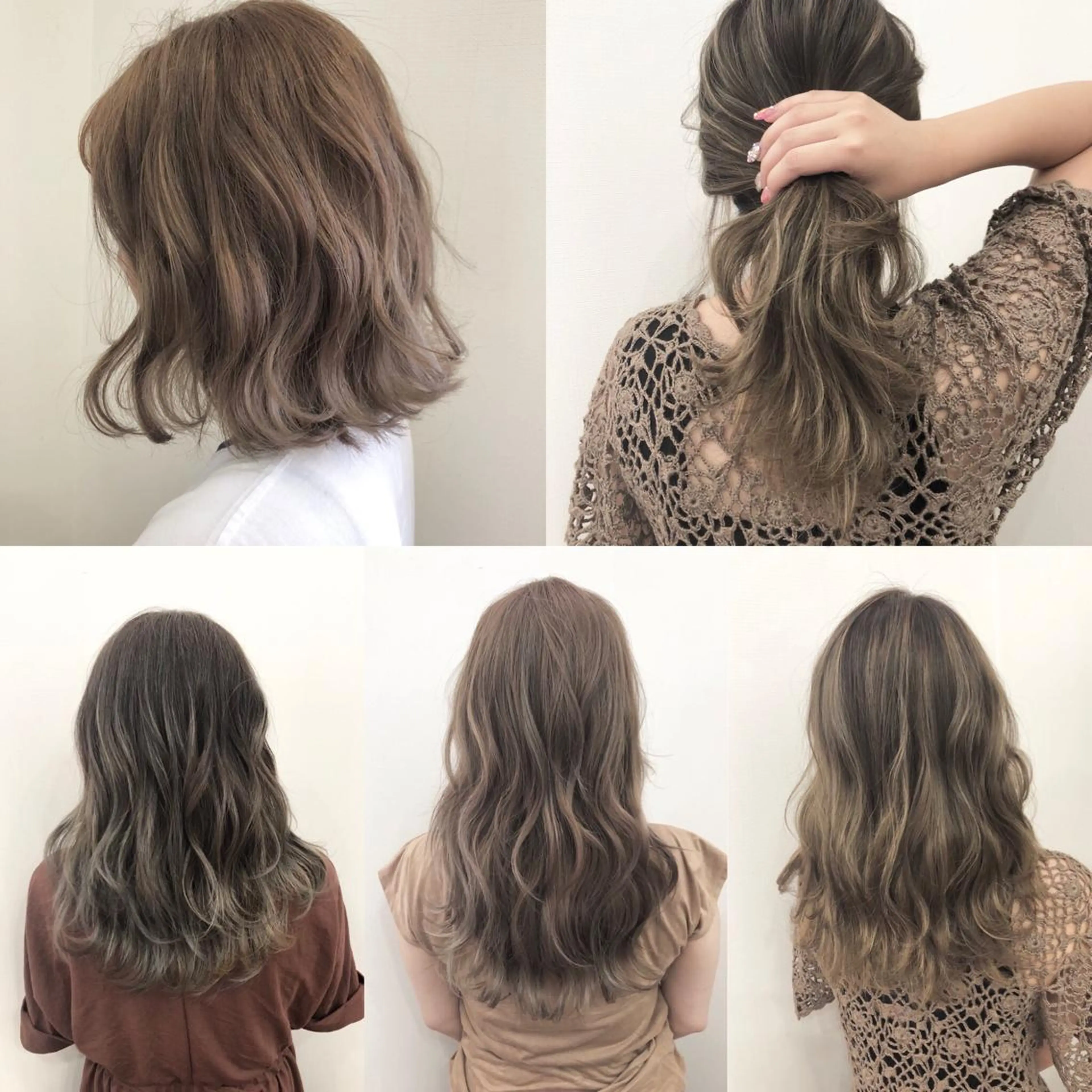 セミロング カラー ヘアアレンジ グレージュ Asian Hair &Eyebrowのヘアスタイル