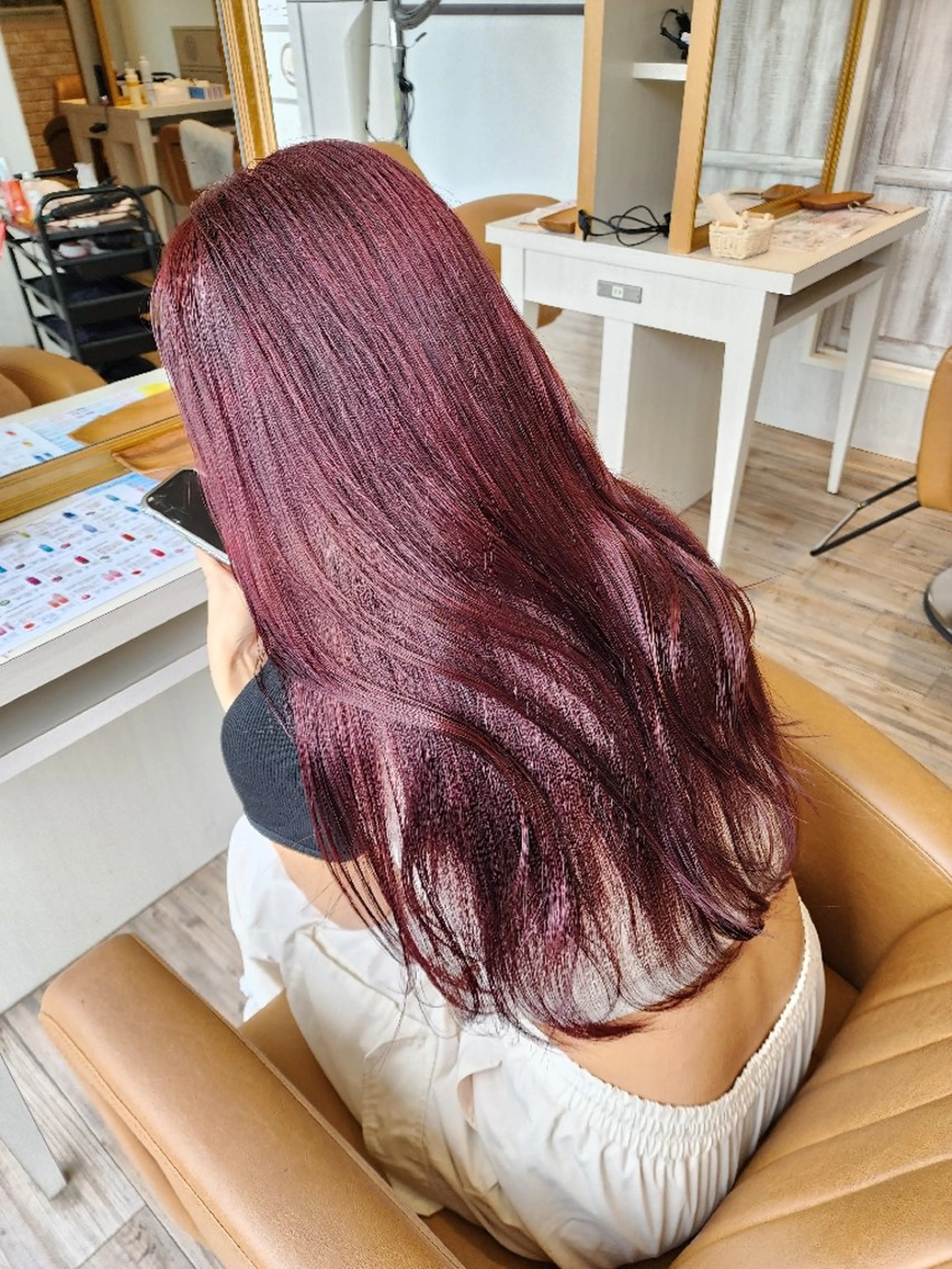 ロング カラー ブリーチ ダブルカラー ラベンダーカラー ブリーチなしカラー ピンクカラー ヘアカラー トリートメント レイヤーカット/ ウルフカット/大橋 のヘアスタイル
