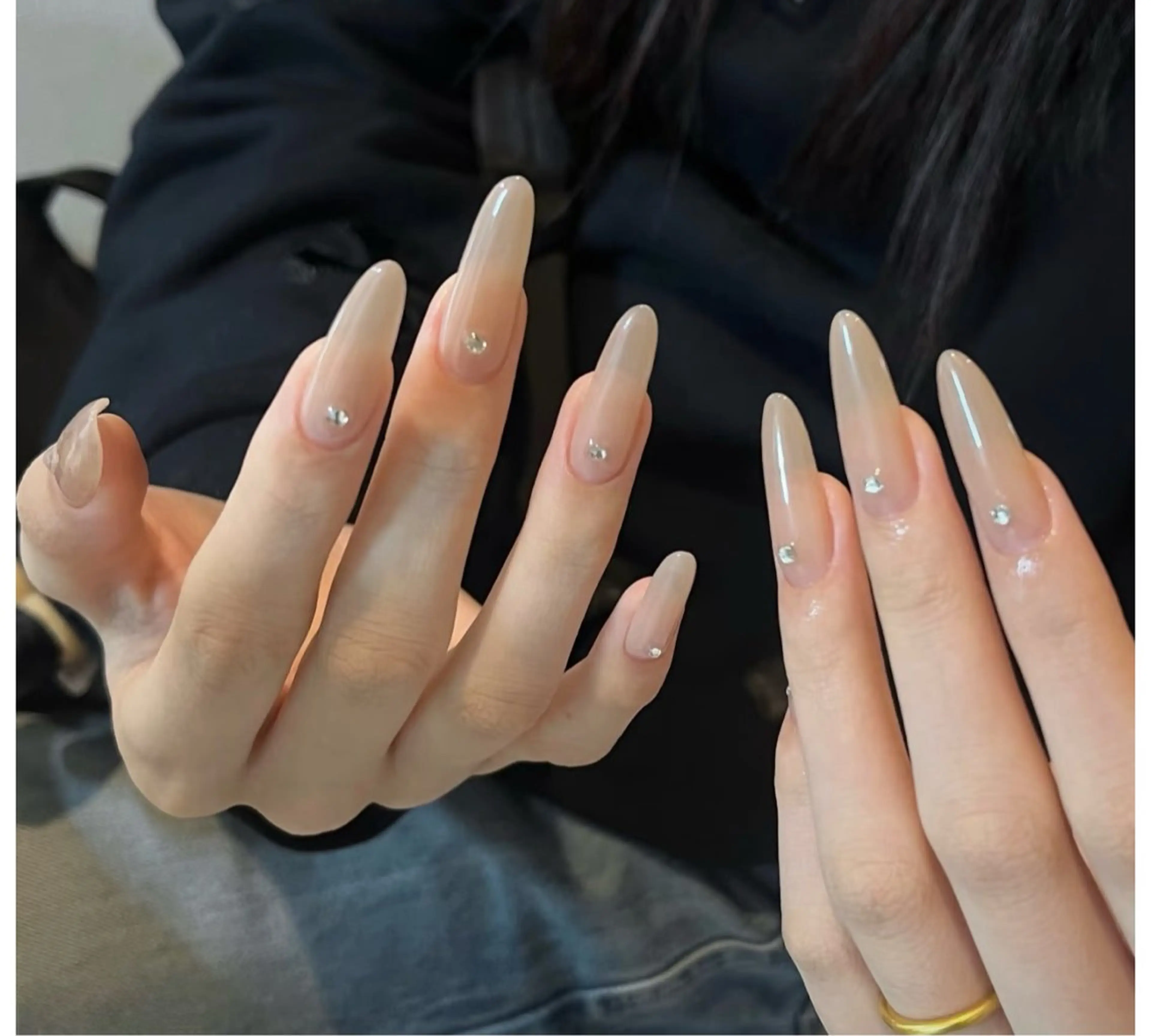 ネイル アートネイル オーロラネイル チークネイル フレンチネイル ガラスフレンチ ハンドネイル 🎀🎀YooLi Nail Salonのネイルデザイン