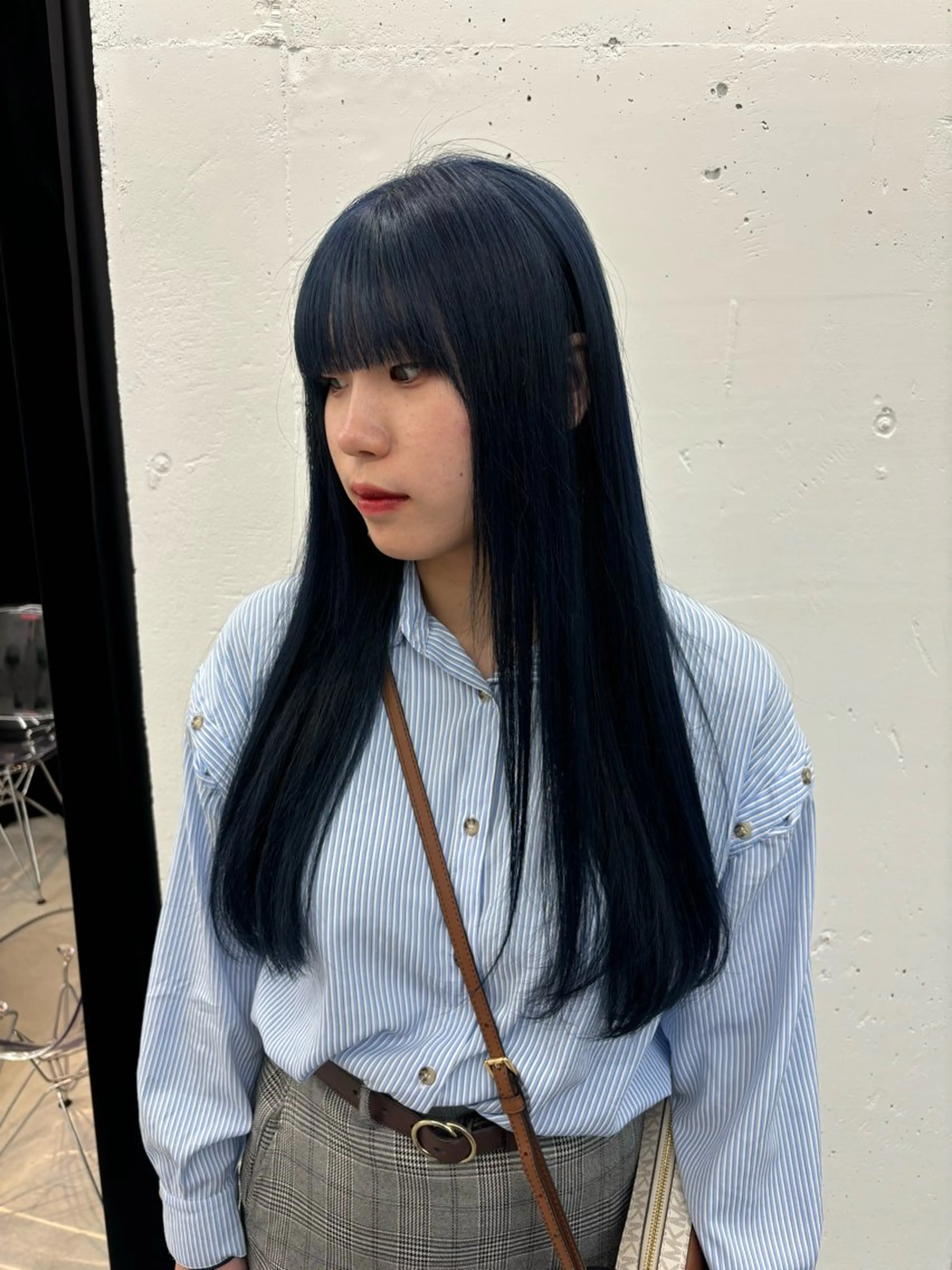 セミロング カラー ヘアアレンジ ネイビーカラー カット ヘアカラー 夕羽夢🍓矢場/ 透明感カラーのヘアスタイル