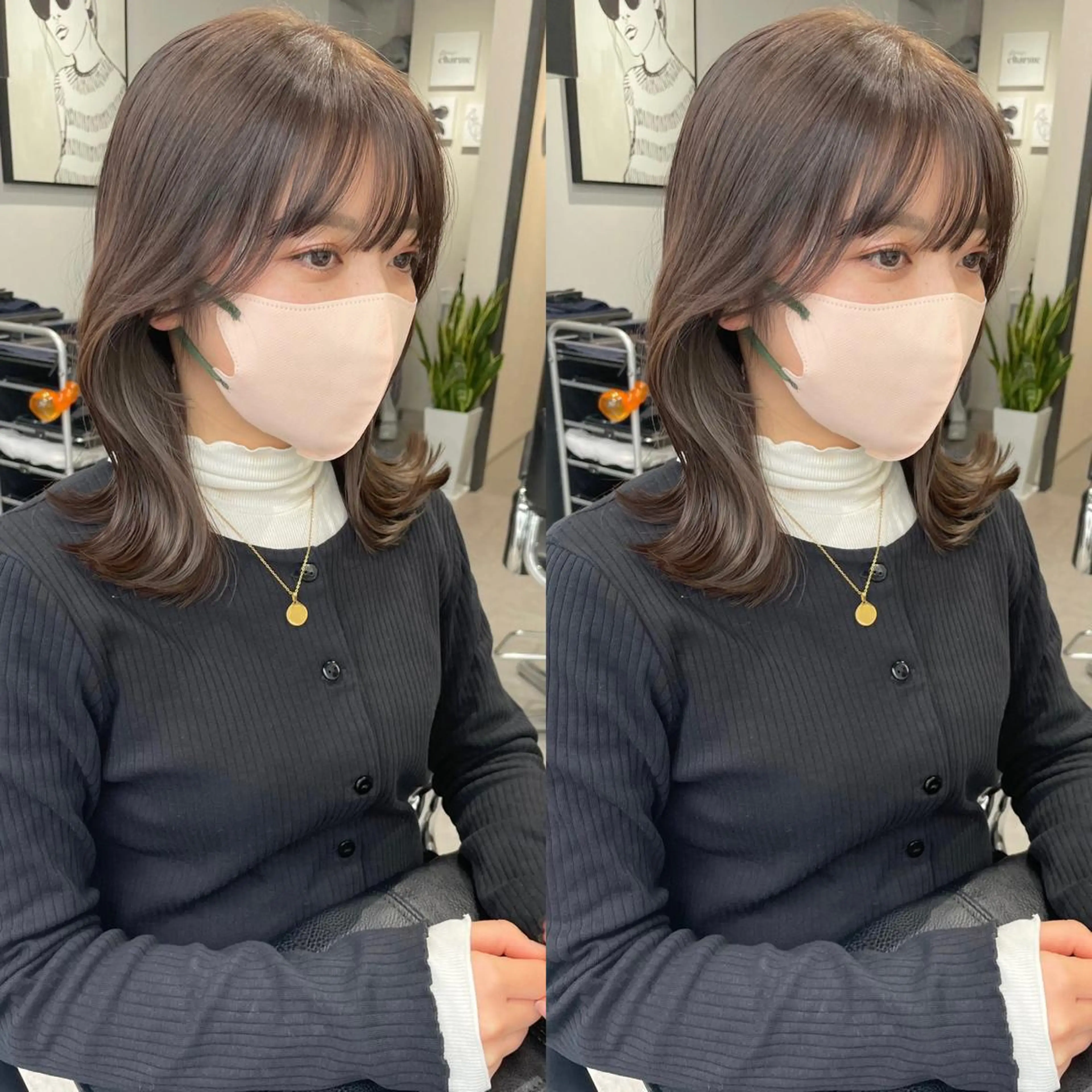 ミディアム カット 🌸インナーカラー 🌸藤井春華のヘアスタイル